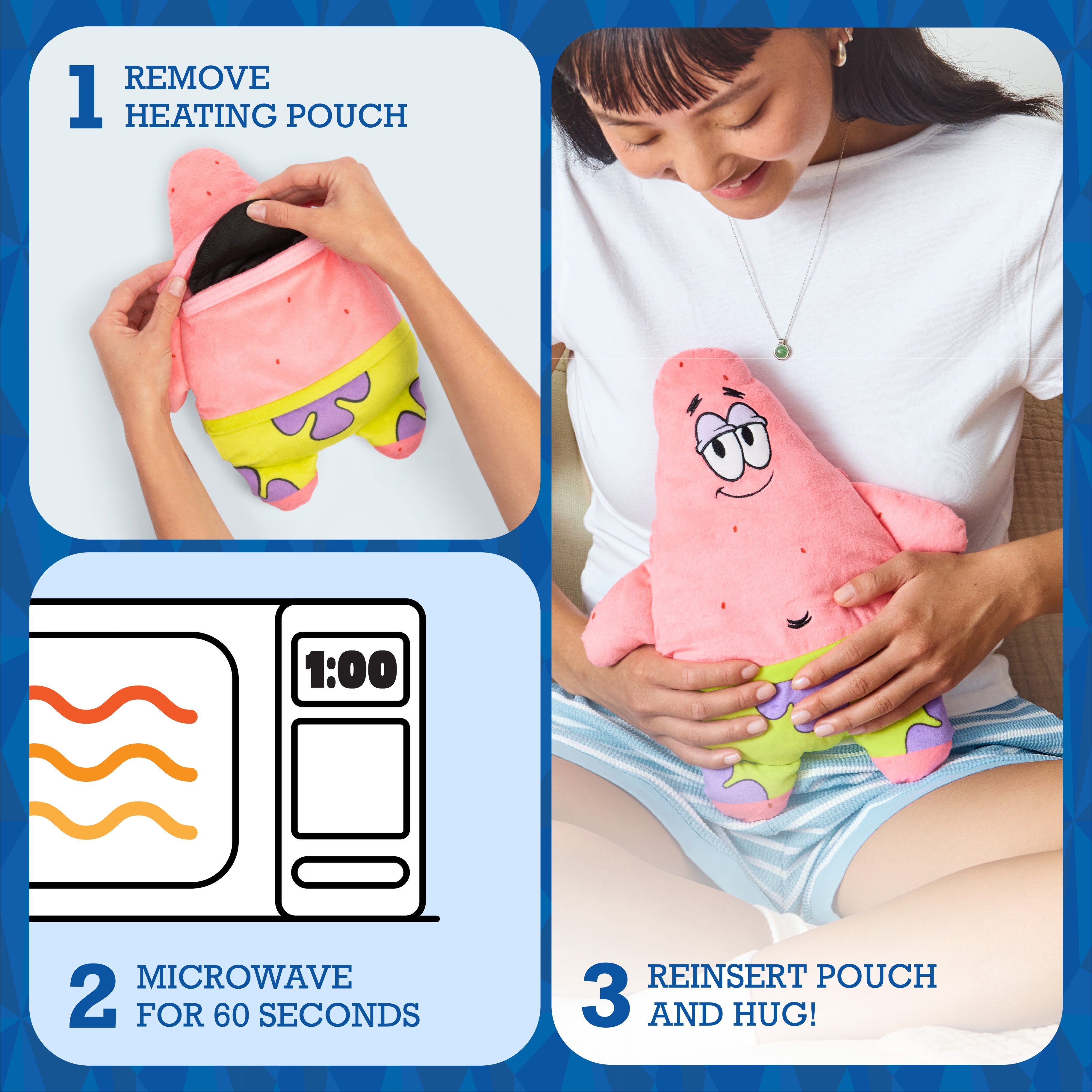Happy Helpers Patrick By Relatable, The Cozy Comfort That's Anything But Boring, Get Relief With This Plush Heating Pad For Period Cramps