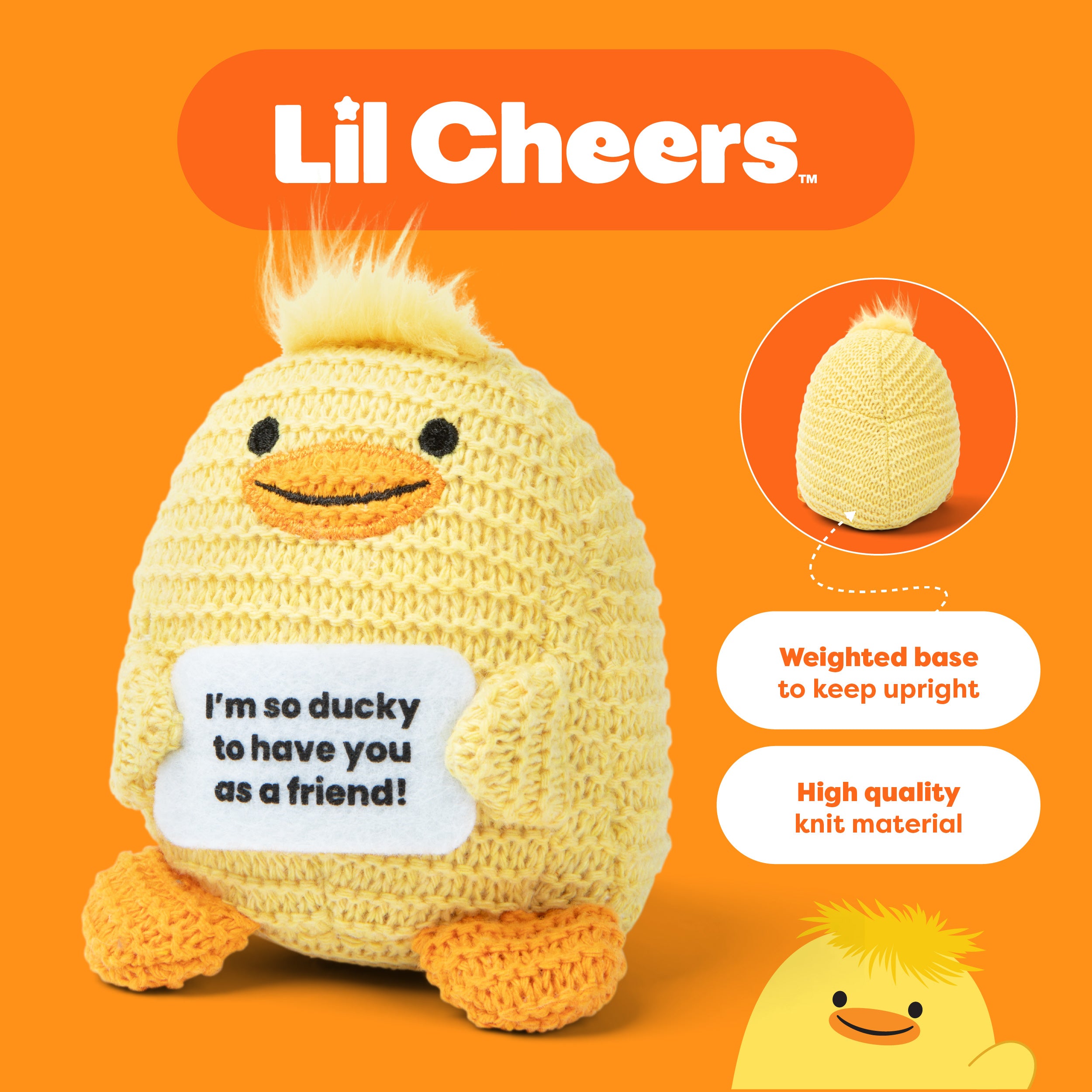 Lil Cheers Duck by Relatable – Crochet Plush with Positive Vibes