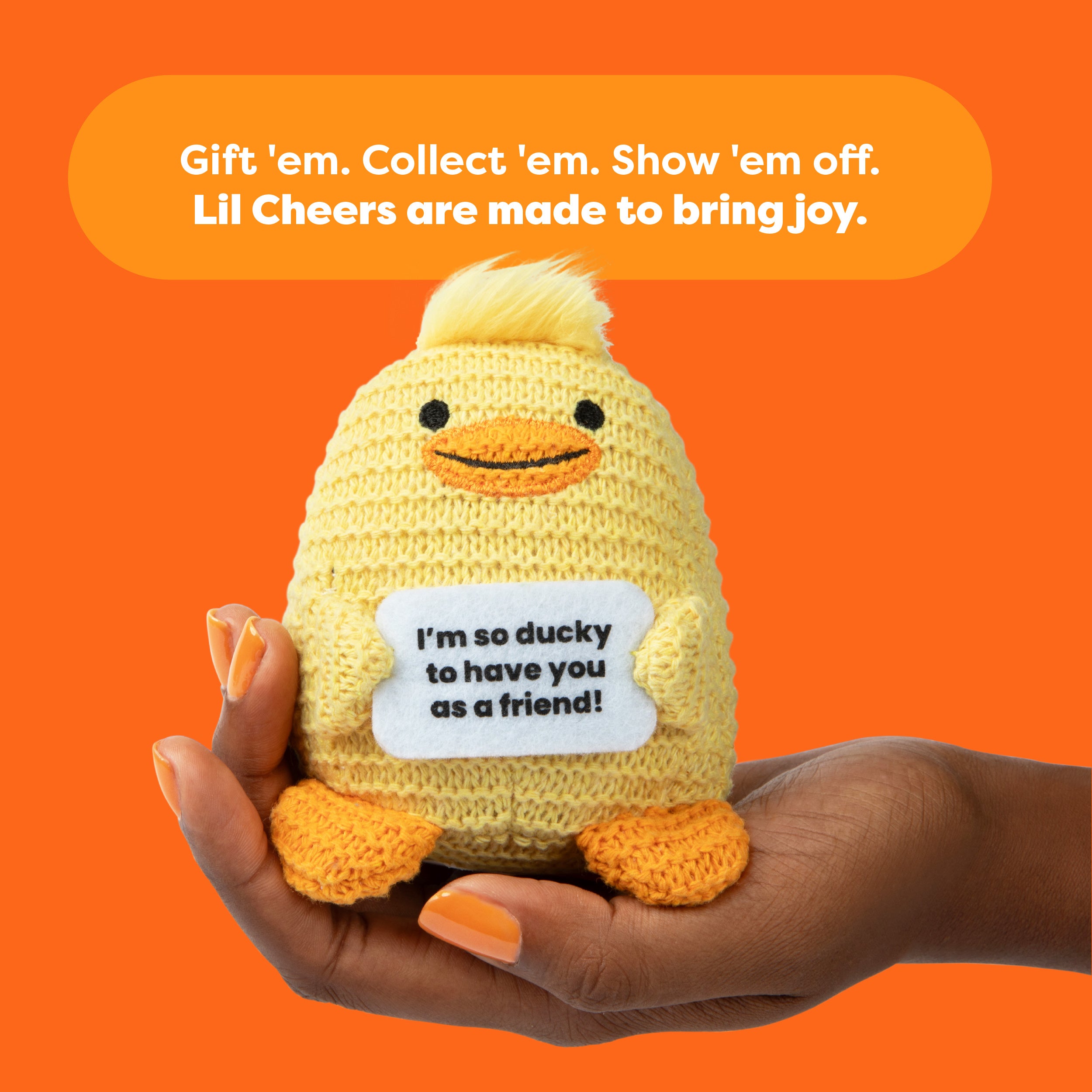 Lil Cheers Duck by Relatable – Crochet Plush with Positive Vibes