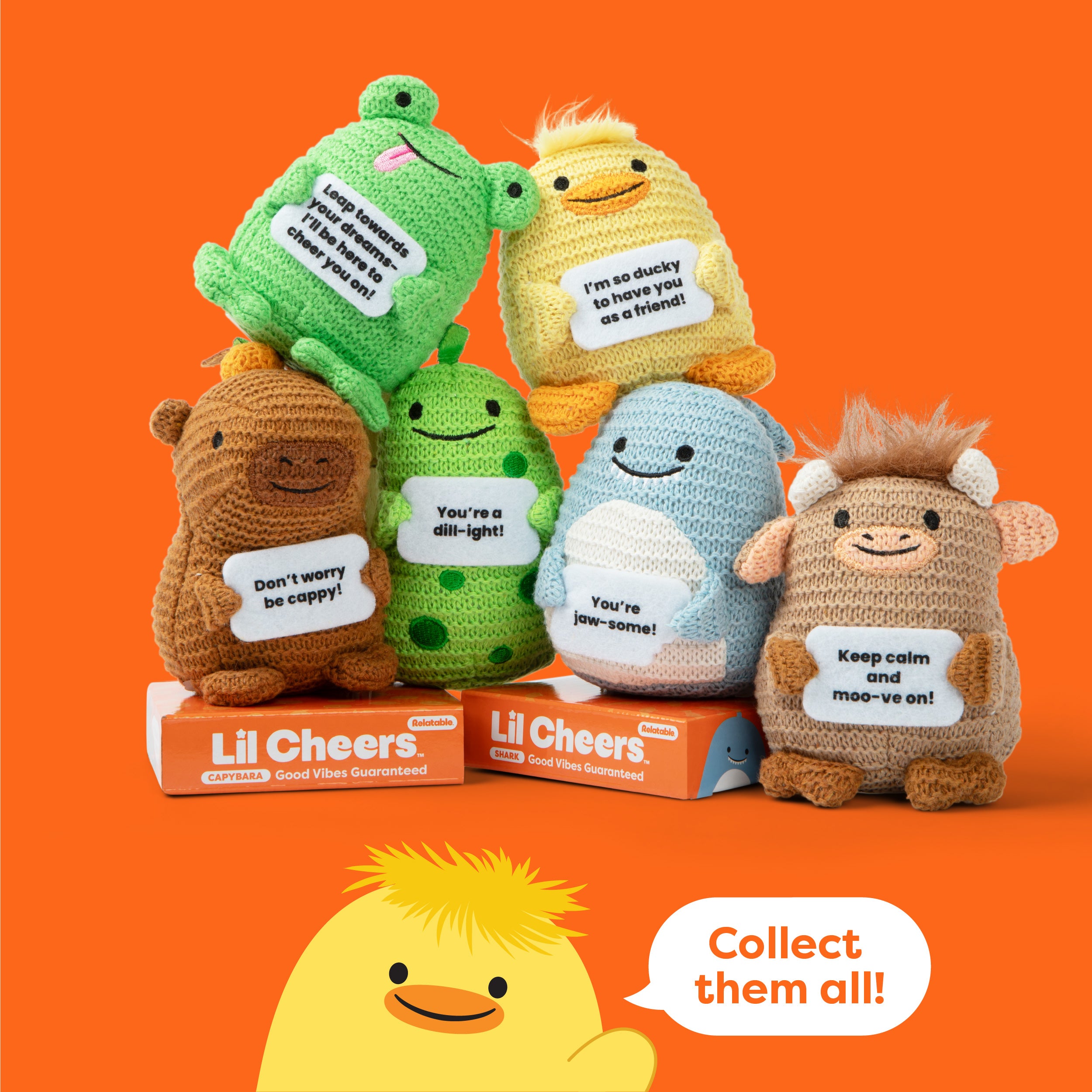 Lil Cheers Duck by Relatable – Crochet Plush with Positive Vibes