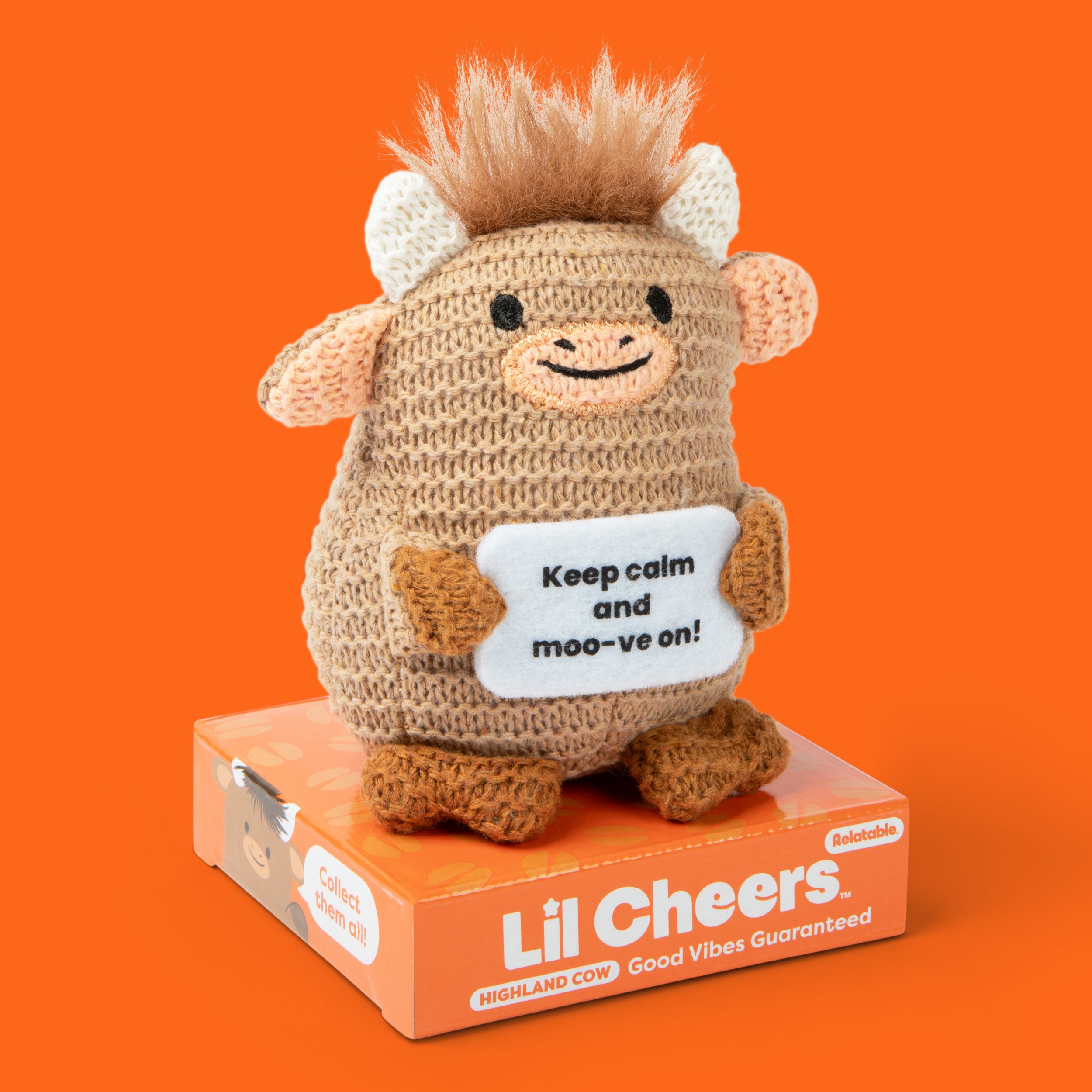 Lil Cheers Highland Cow by Relatable – Cozy Crochet Plush with a Message