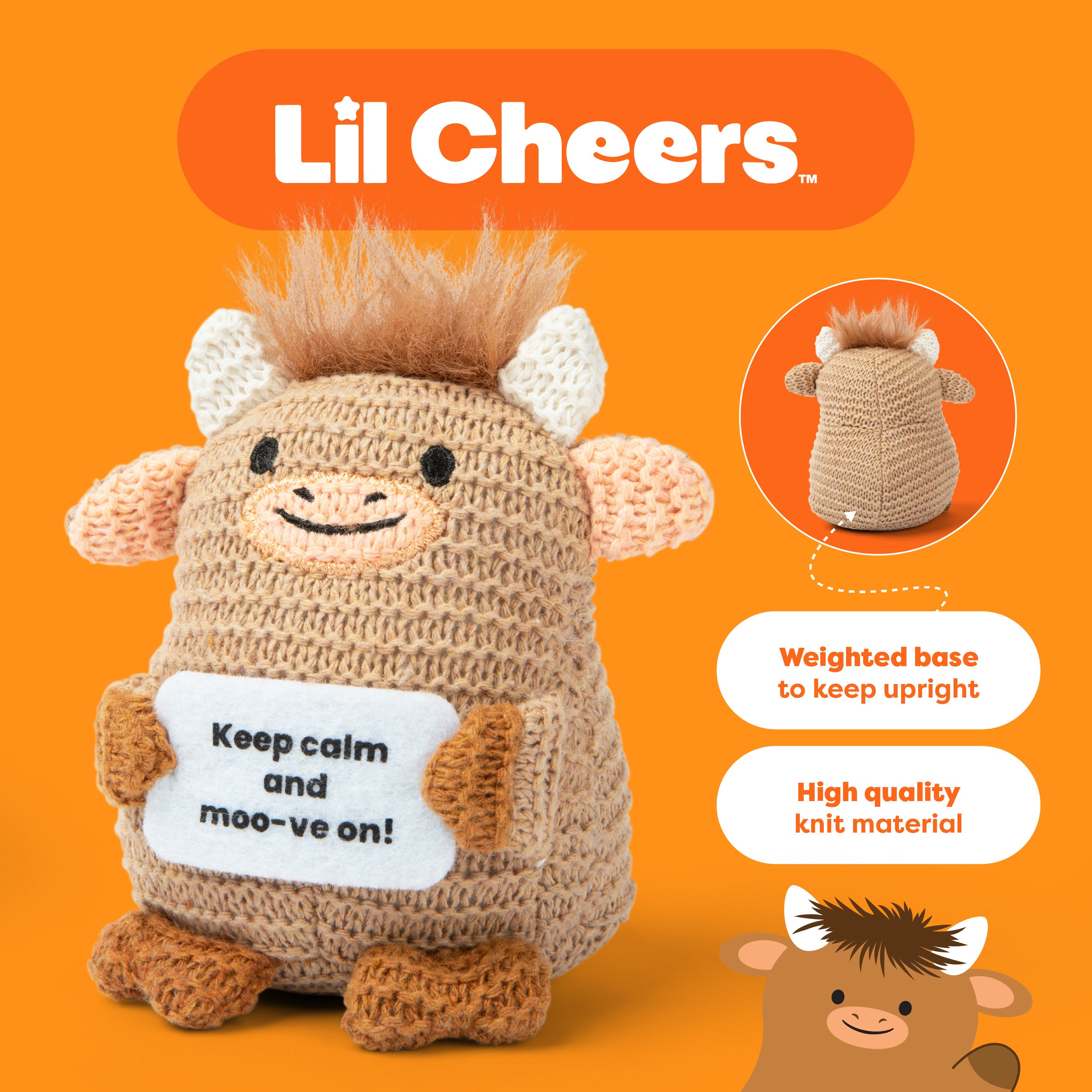 Lil Cheers Highland Cow by Relatable – Cozy Crochet Plush with a Message
