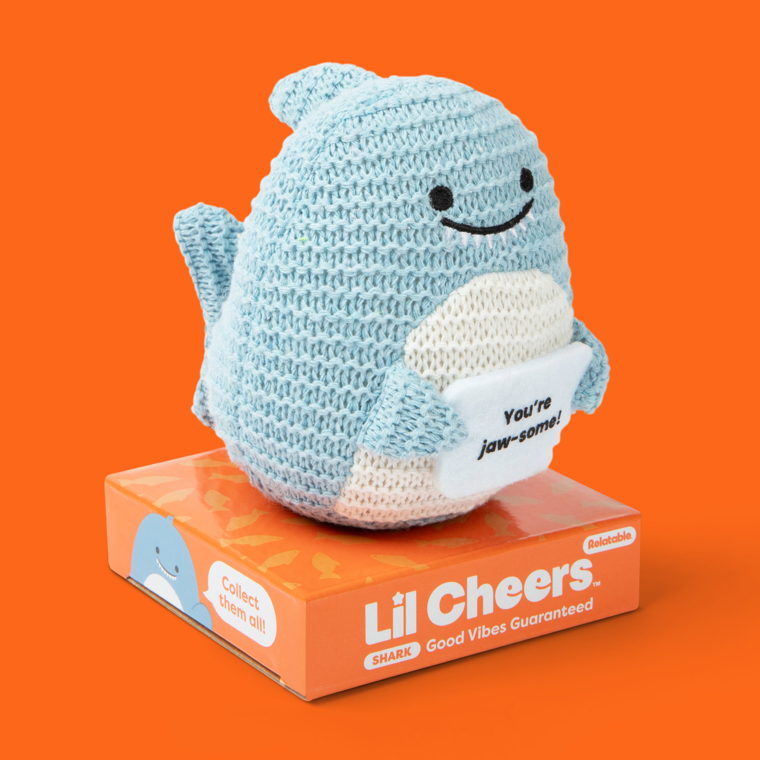 Lil Cheers Shark by Relatable – Fintastic Crochet Plush with Encouragement
