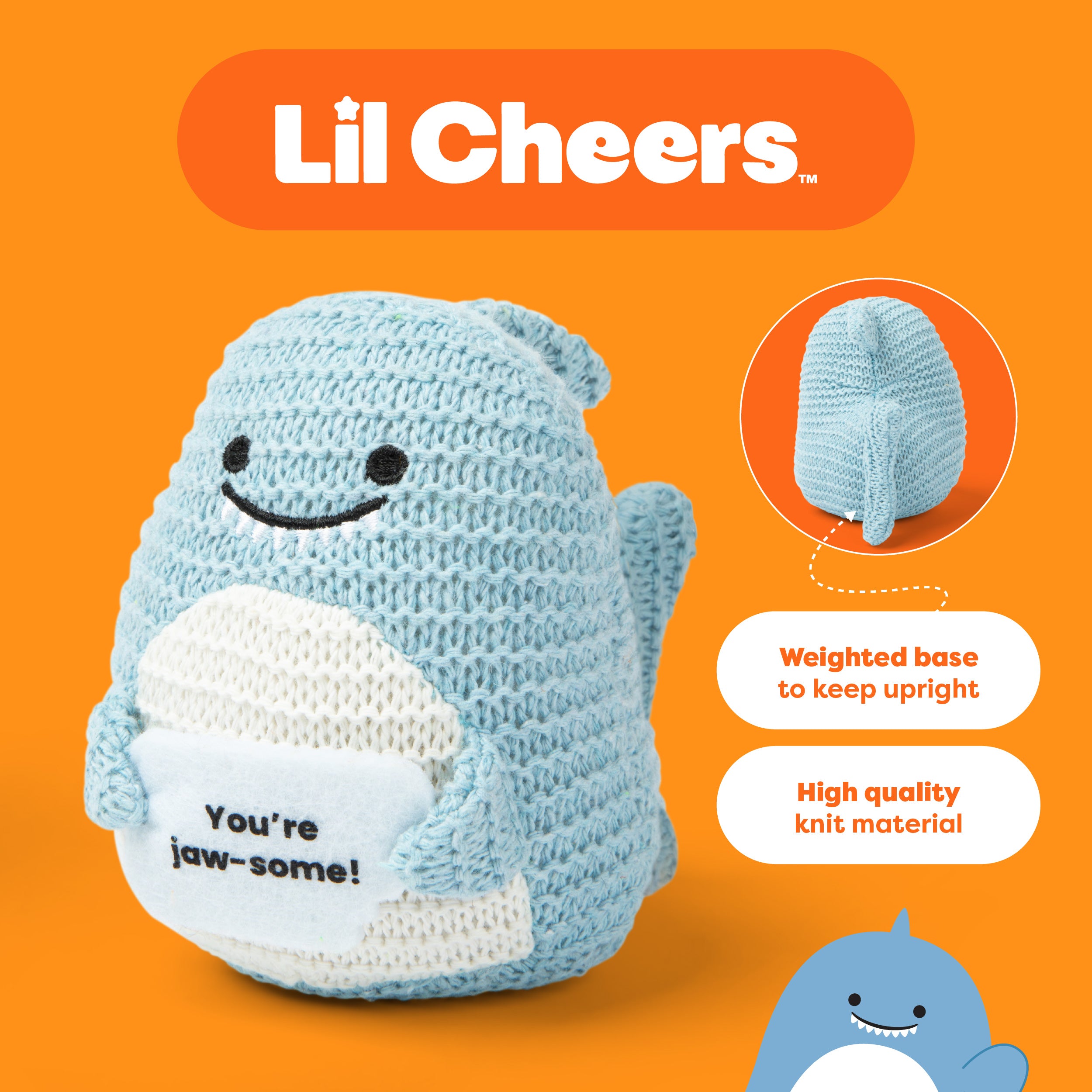 Lil Cheers Shark by Relatable – Fintastic Crochet Plush with Encouragement
