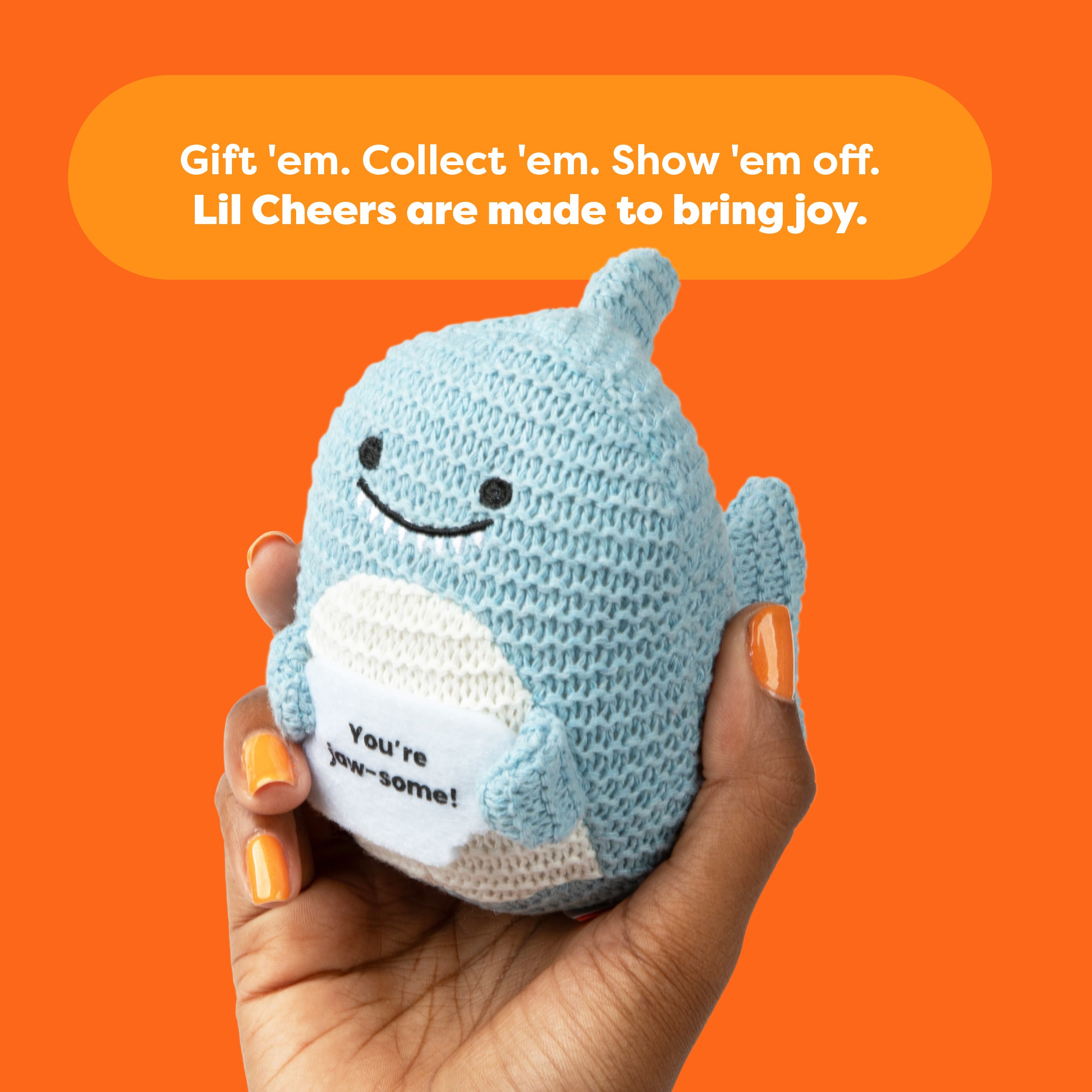 Lil Cheers Shark by Relatable – Fintastic Crochet Plush with Encouragement