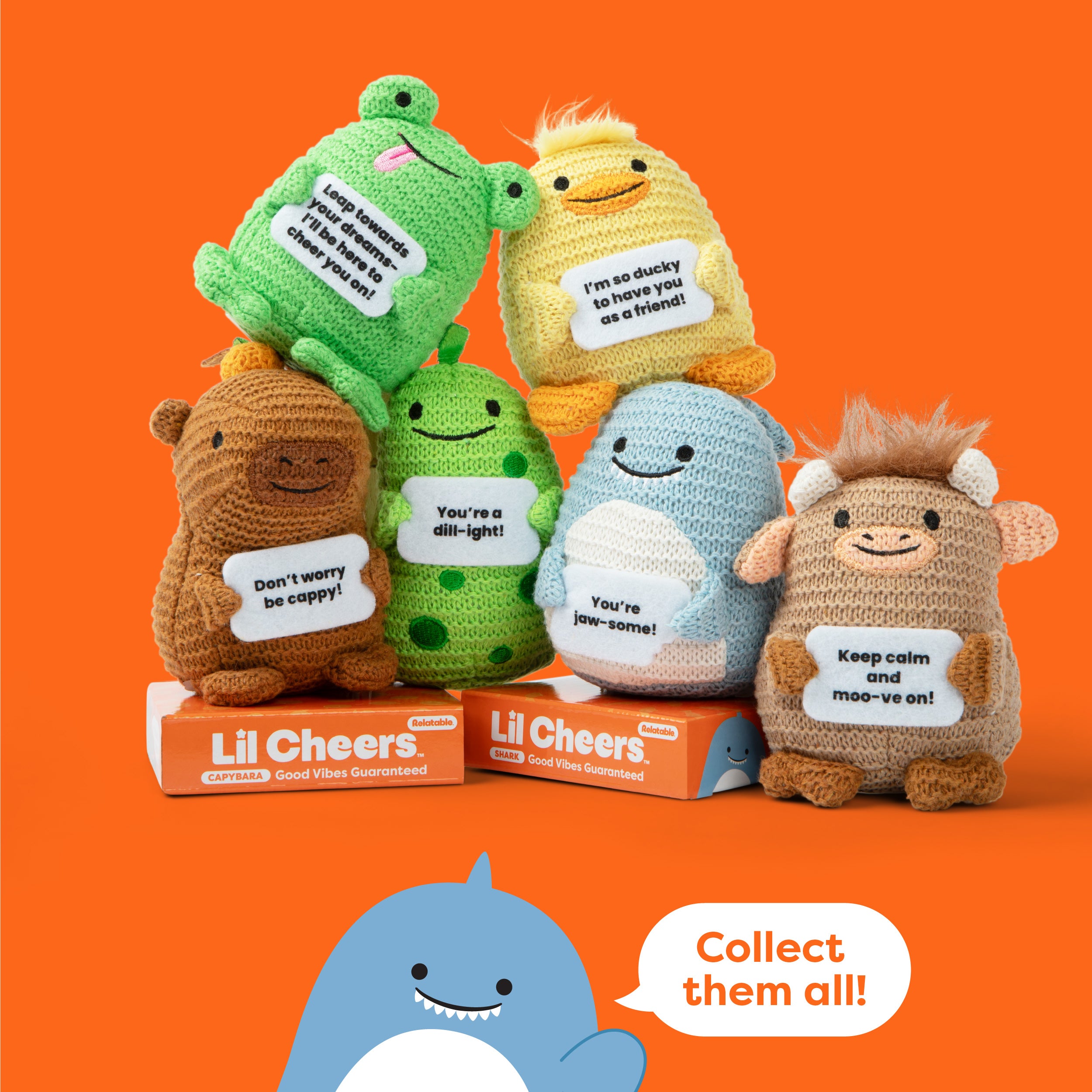 Lil Cheers Shark by Relatable – Fintastic Crochet Plush with Encouragement