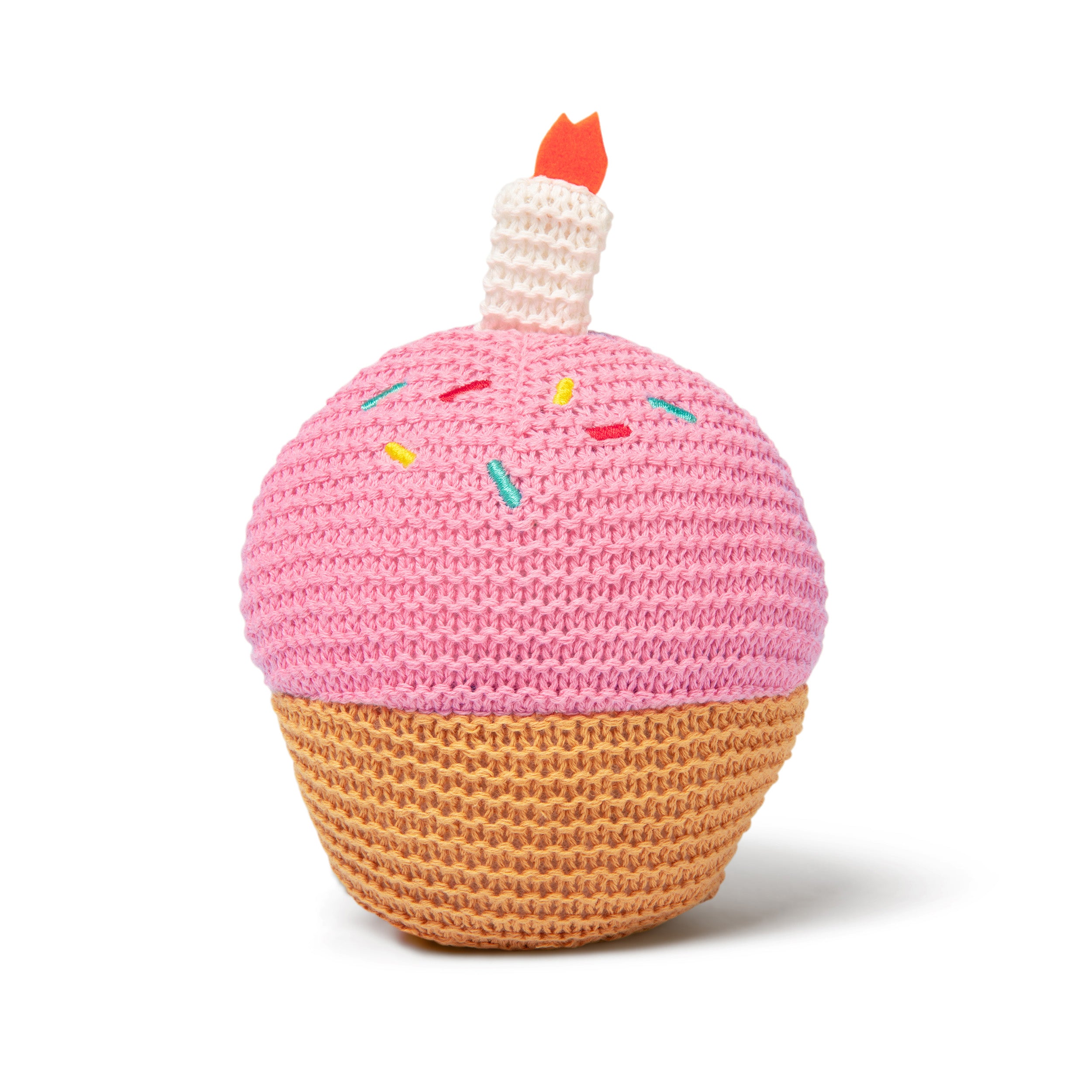 Lil Cheers Birthday Cupcake by Relatable – Crochet Plush with Motivational Sign, Great Birthday Gifts, Birthday Plush, Comfort Gifts & Desk Buddy