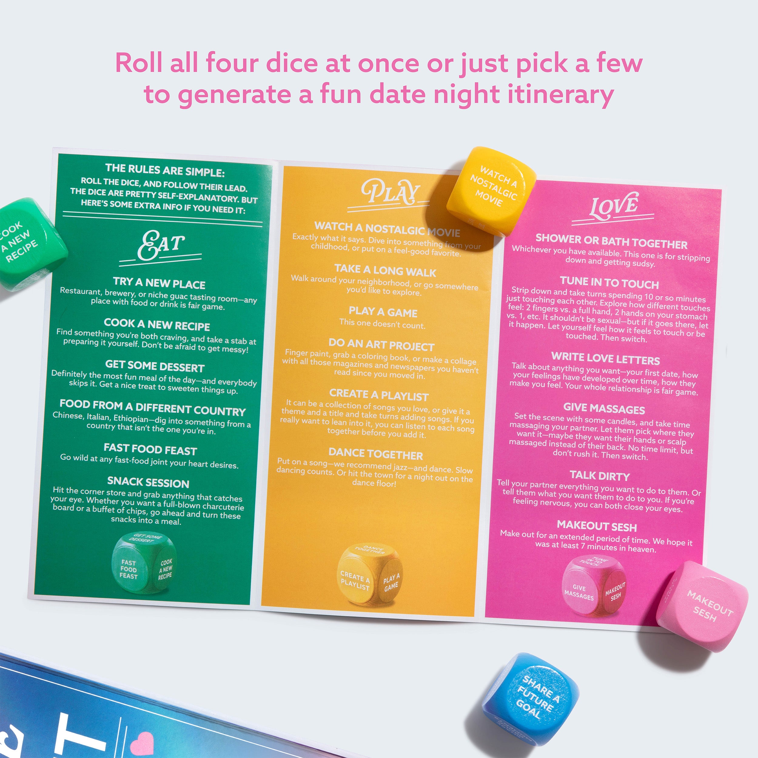 Date Night Dice by Let's Get Deep - Roll for 200+ Unique Date Night Ideas