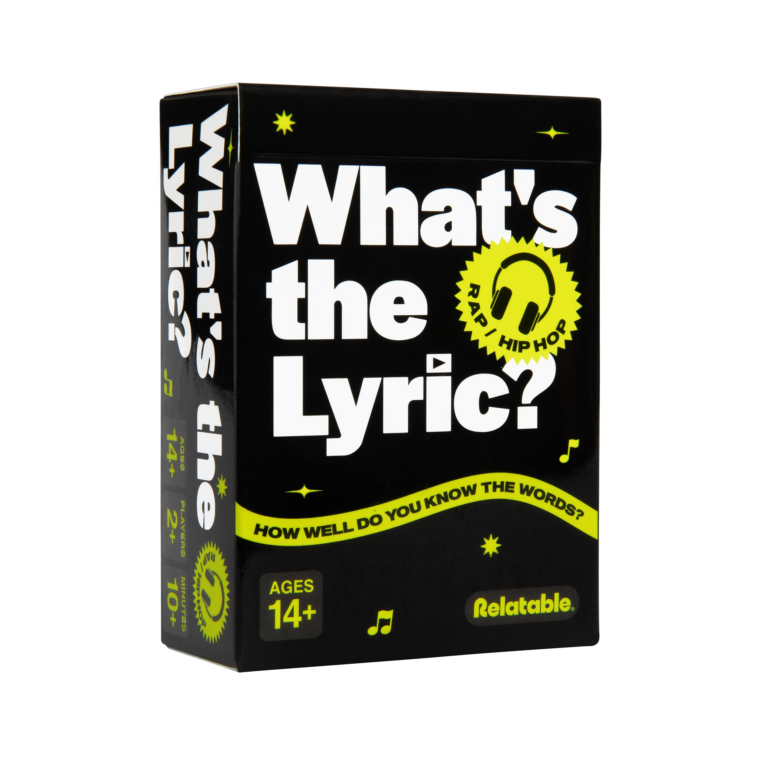 What's The Lyric Rap and Hip-Hop by Relatable - A Music Trivia Game and Finish the Lyric Card Game Featuring All Of The Top Hits – Includes 100 Cards.