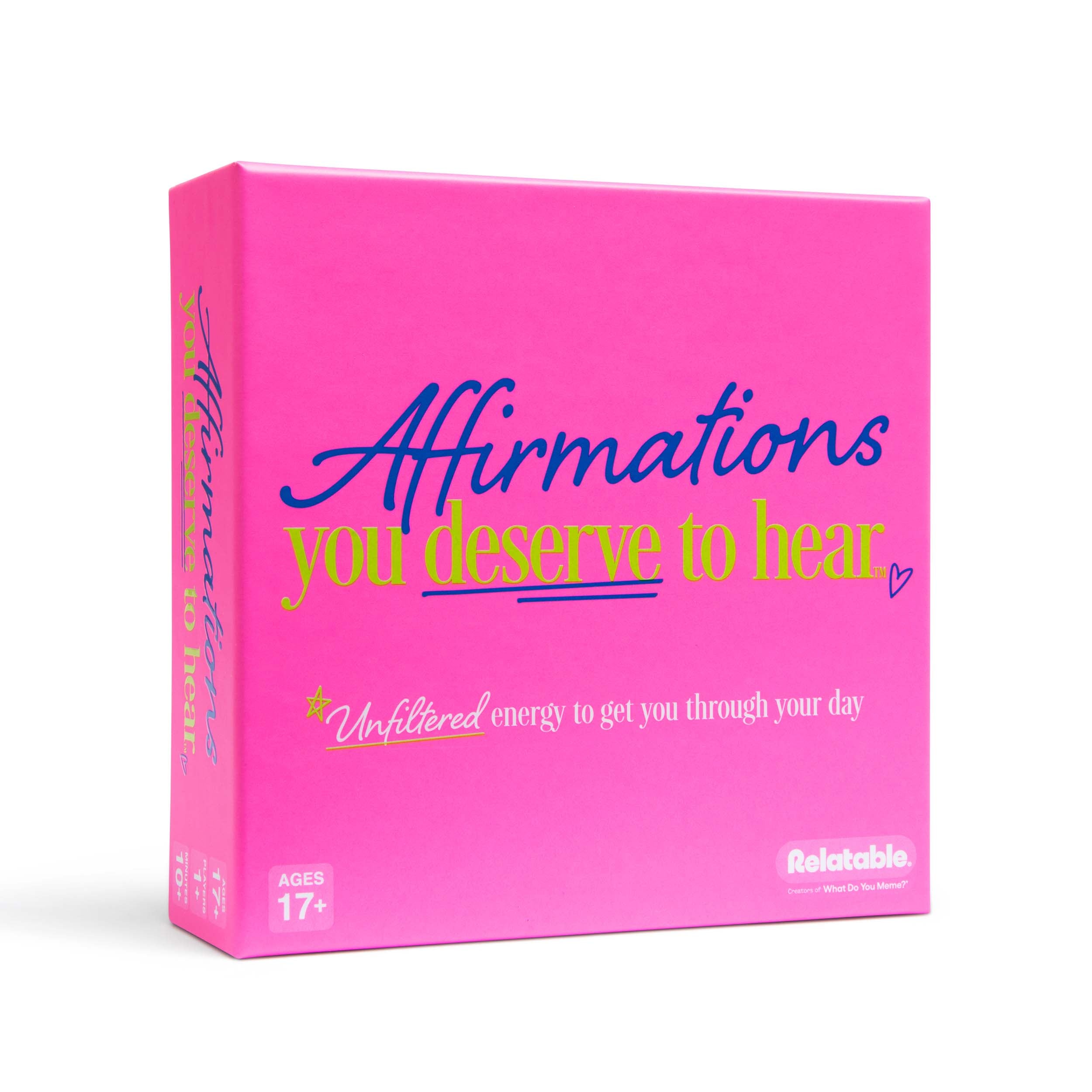 Affirmations You Deserve To Hear by Relatable – Bold Daily Affirmation Cards for Women, Self Care and Motivational Gifts for Her, 100 Confidence-Boosting Cards