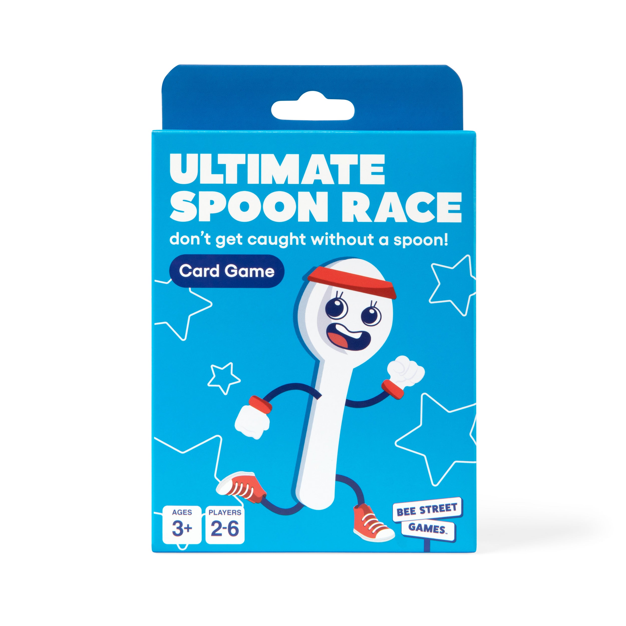 The Ultimate Spoon Race from Bee Street Games, by Relatable – Classic family games reimagined with playful themes. Includes 57 jumbo playing cards and one instruction card.