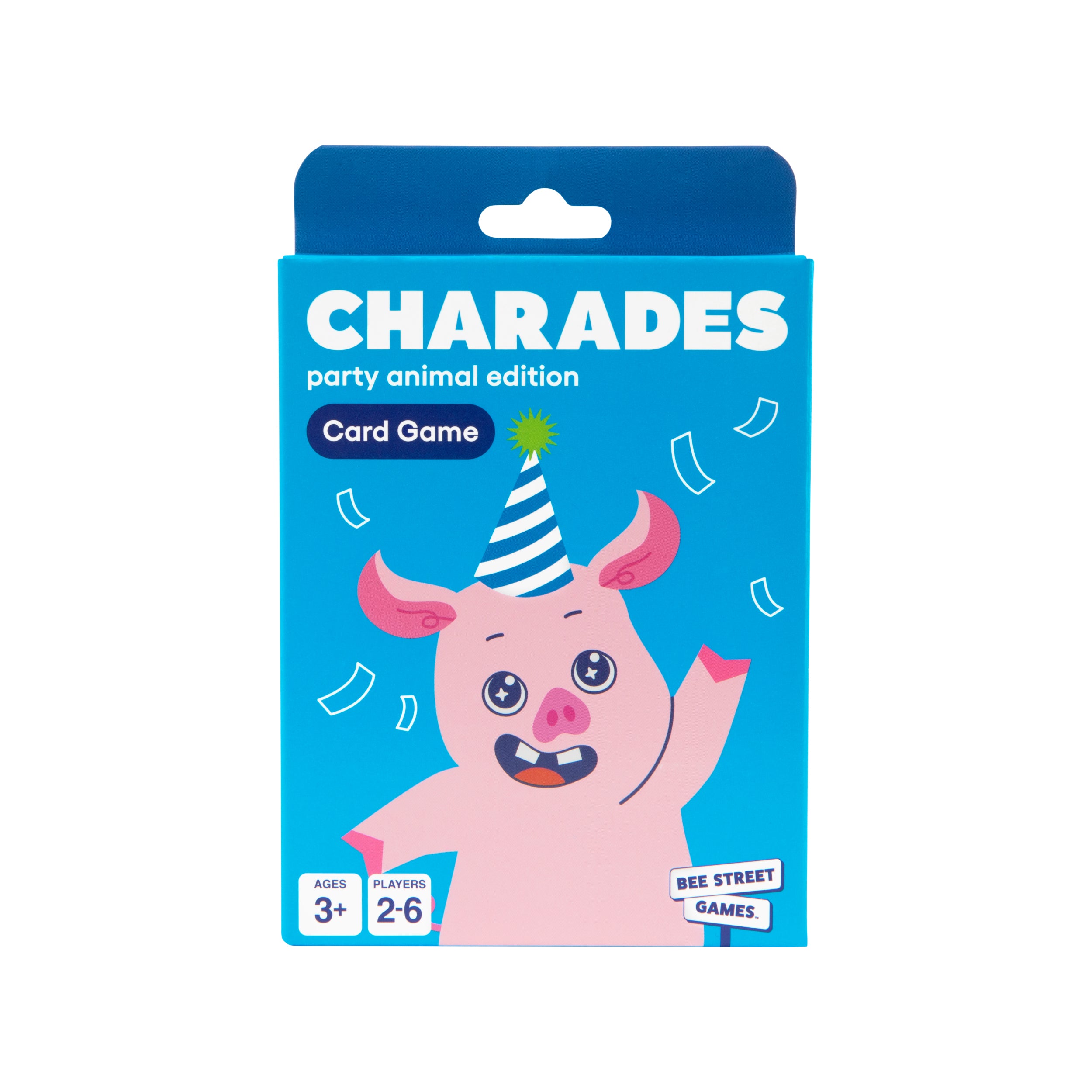 Charades, Party Animal Edition from Bee Street Games, by Relatable – Classic family games reimagined with playful, silly themes. Includes 36 jumbo playing cards.