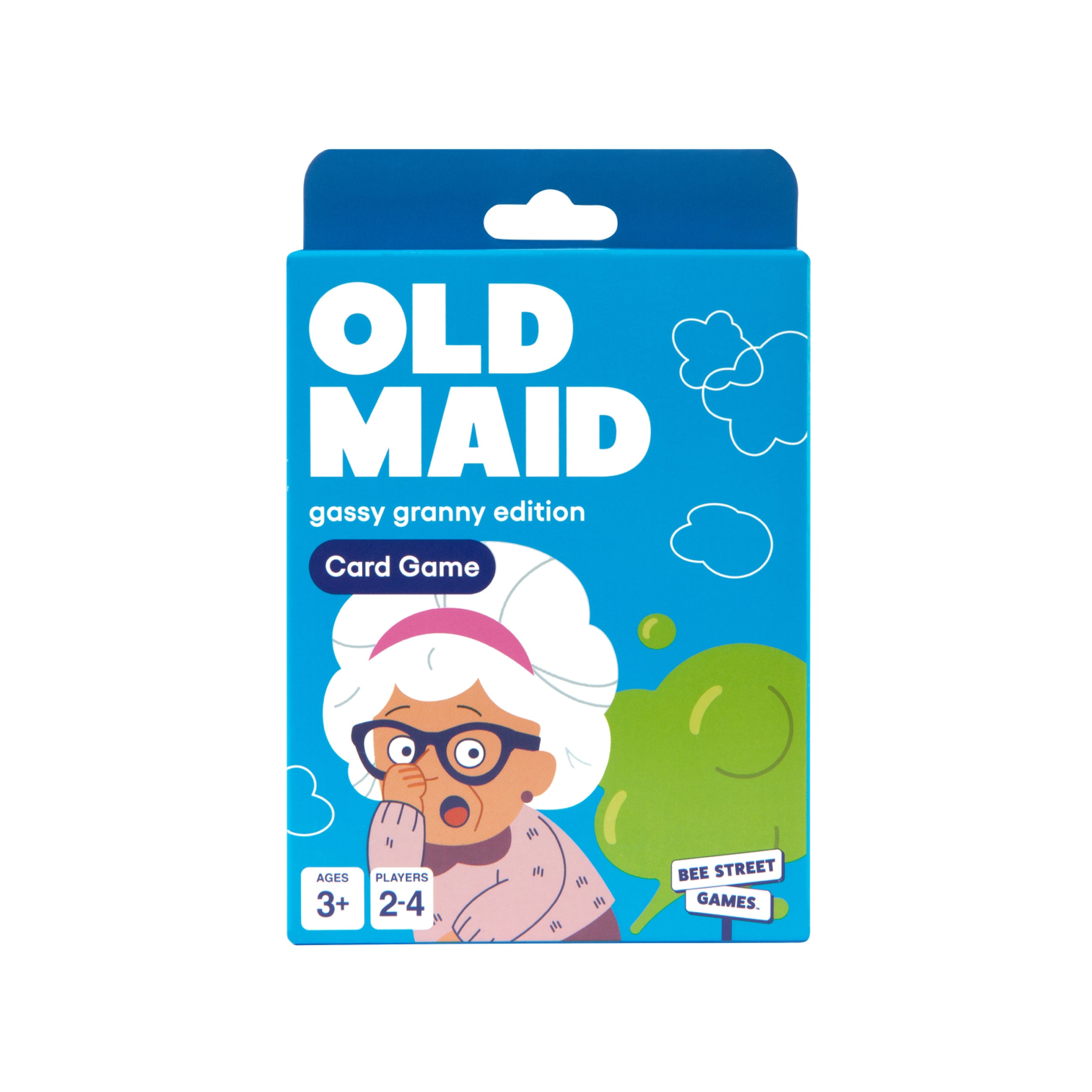 Old Maid, The Gassy Granny Edition from Bee Street Games, by Relatable – Classic family games reimagined with playful, silly themes. Includes 37 jumbo playing cards.