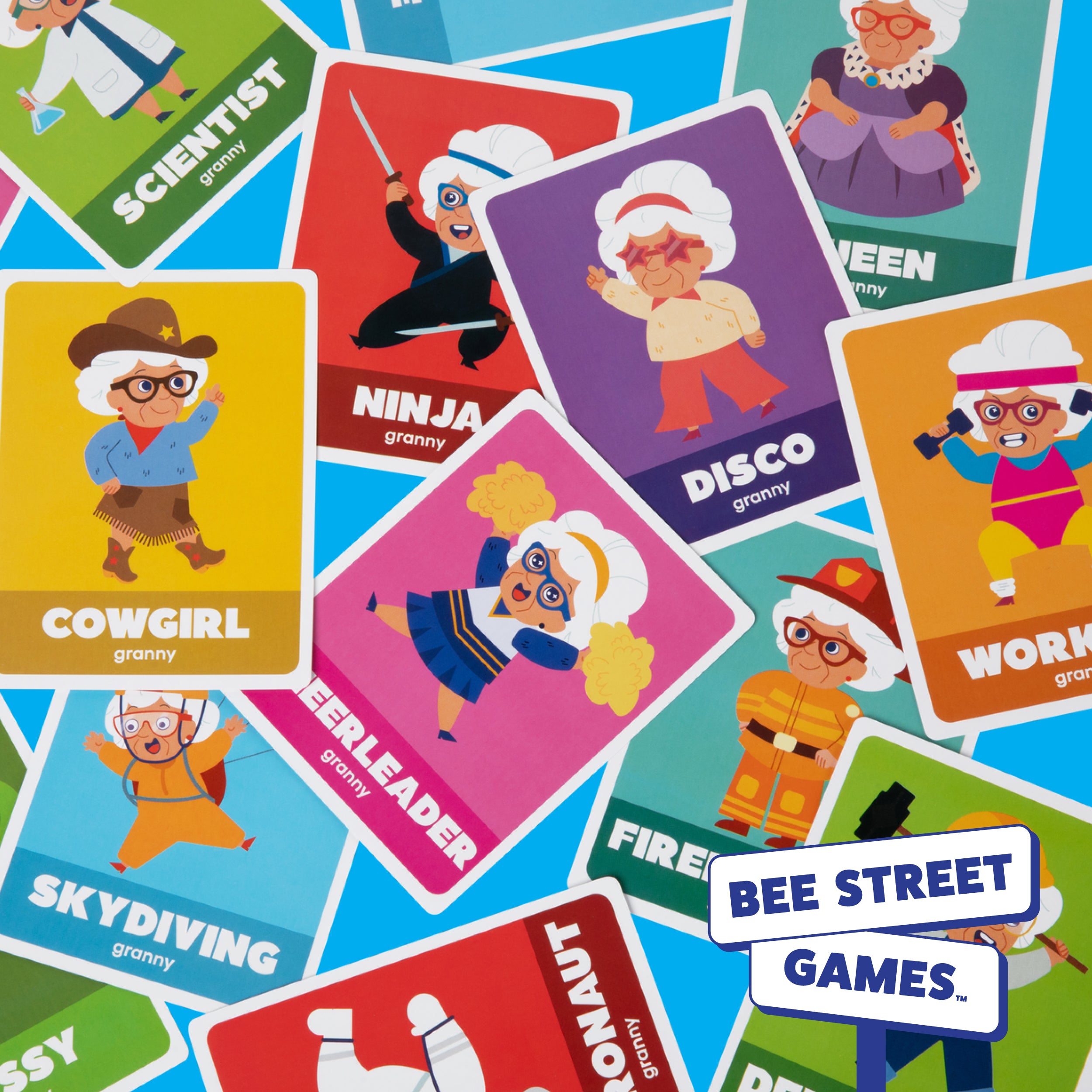 Old Maid, The Gassy Granny Edition from Bee Street Games, by Relatable – Classic family games reimagined with playful, silly themes. Includes 37 jumbo playing cards.