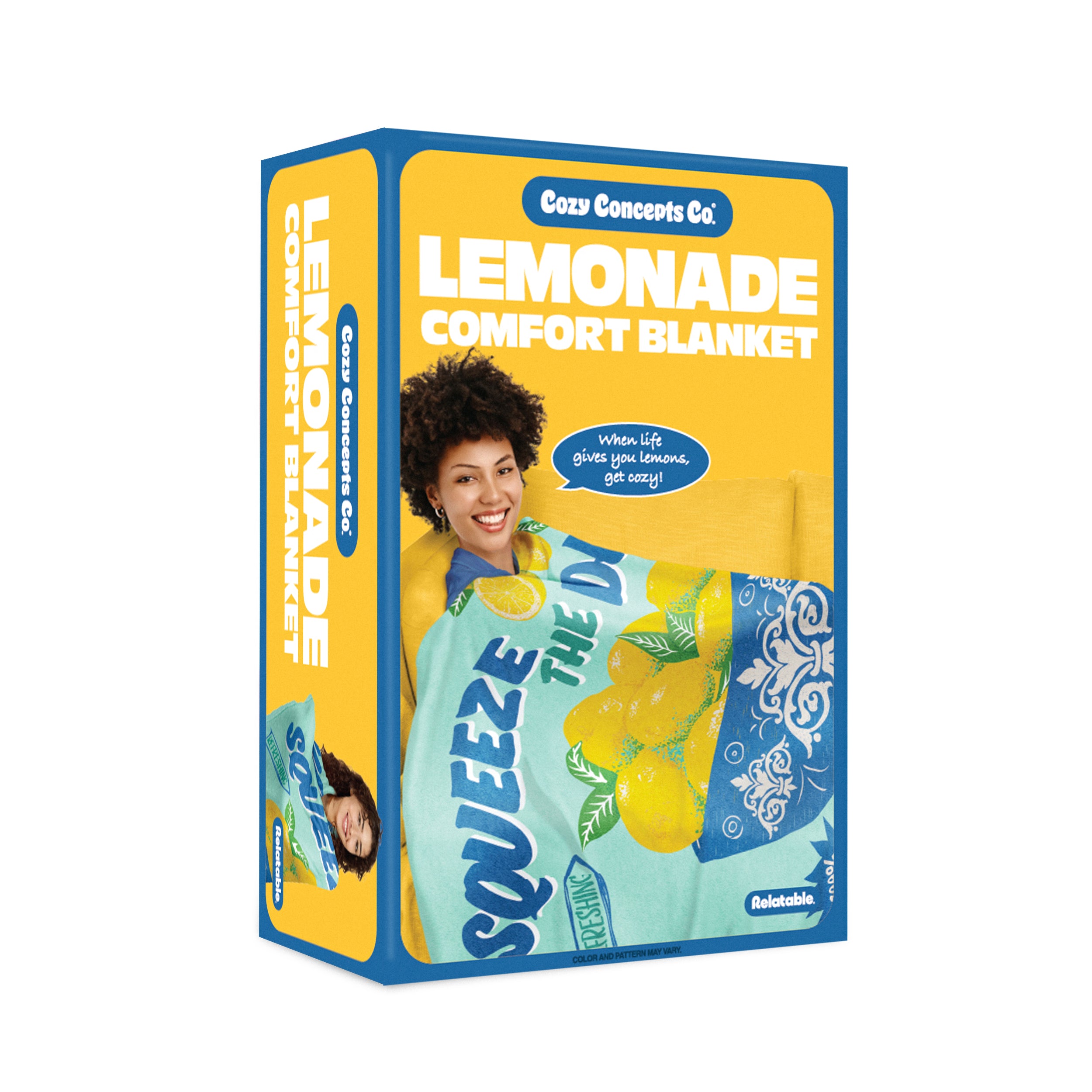 Cozy Concepts Co. Lemonade Comfort Blanket by Relatable - Cozy Throw Blanket for Room Decor