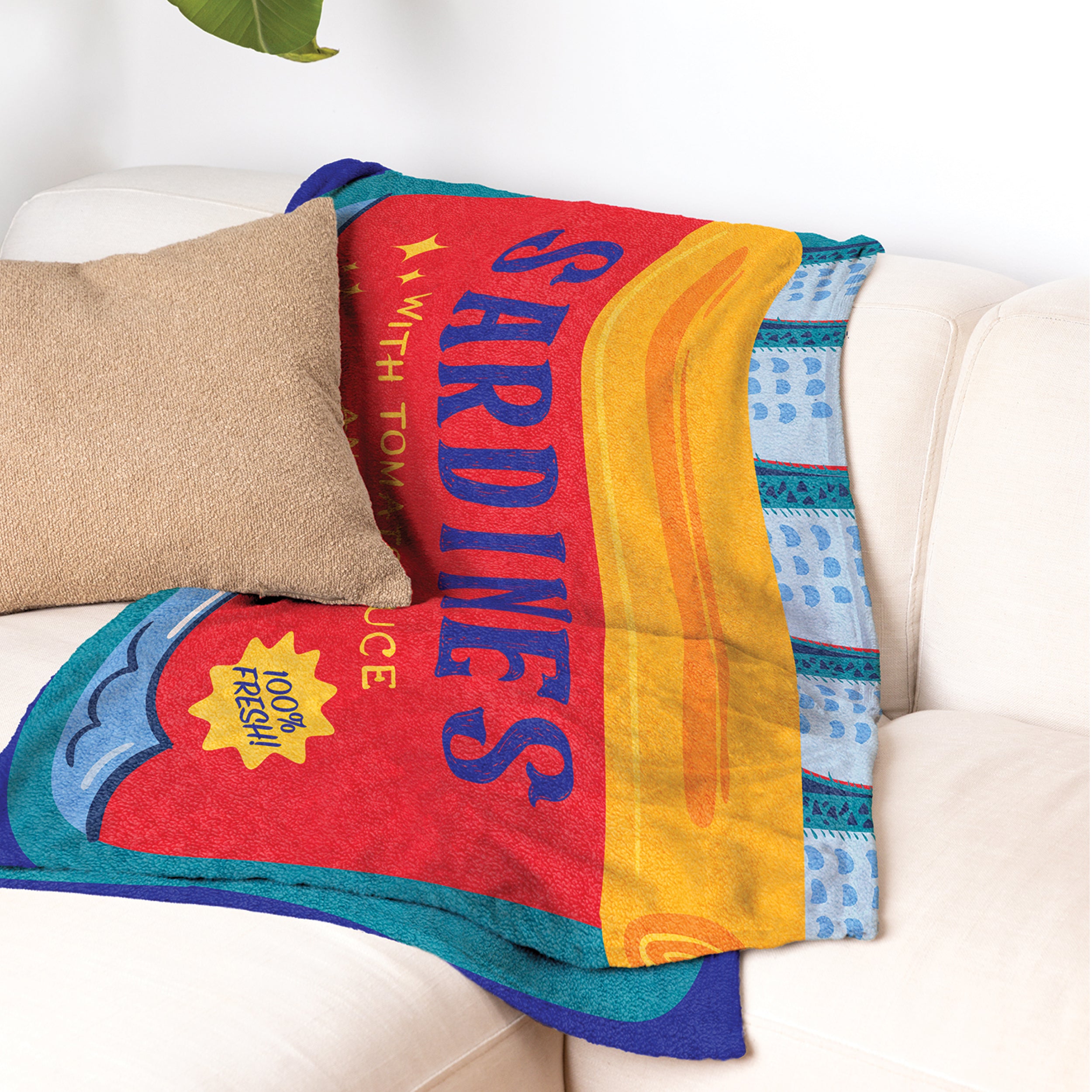 Cozy Concepts Co. Sardines Comfort Blanket by Relatable - Cozy Throw Blanket for Room Decor,