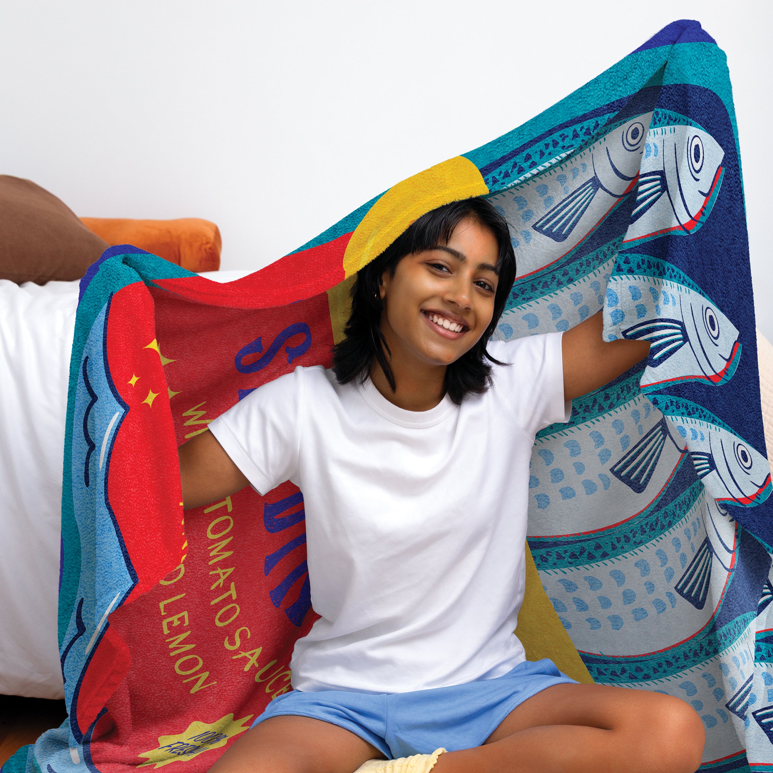 Cozy Concepts Co. Sardines Comfort Blanket by Relatable - Cozy Throw Blanket for Room Decor,