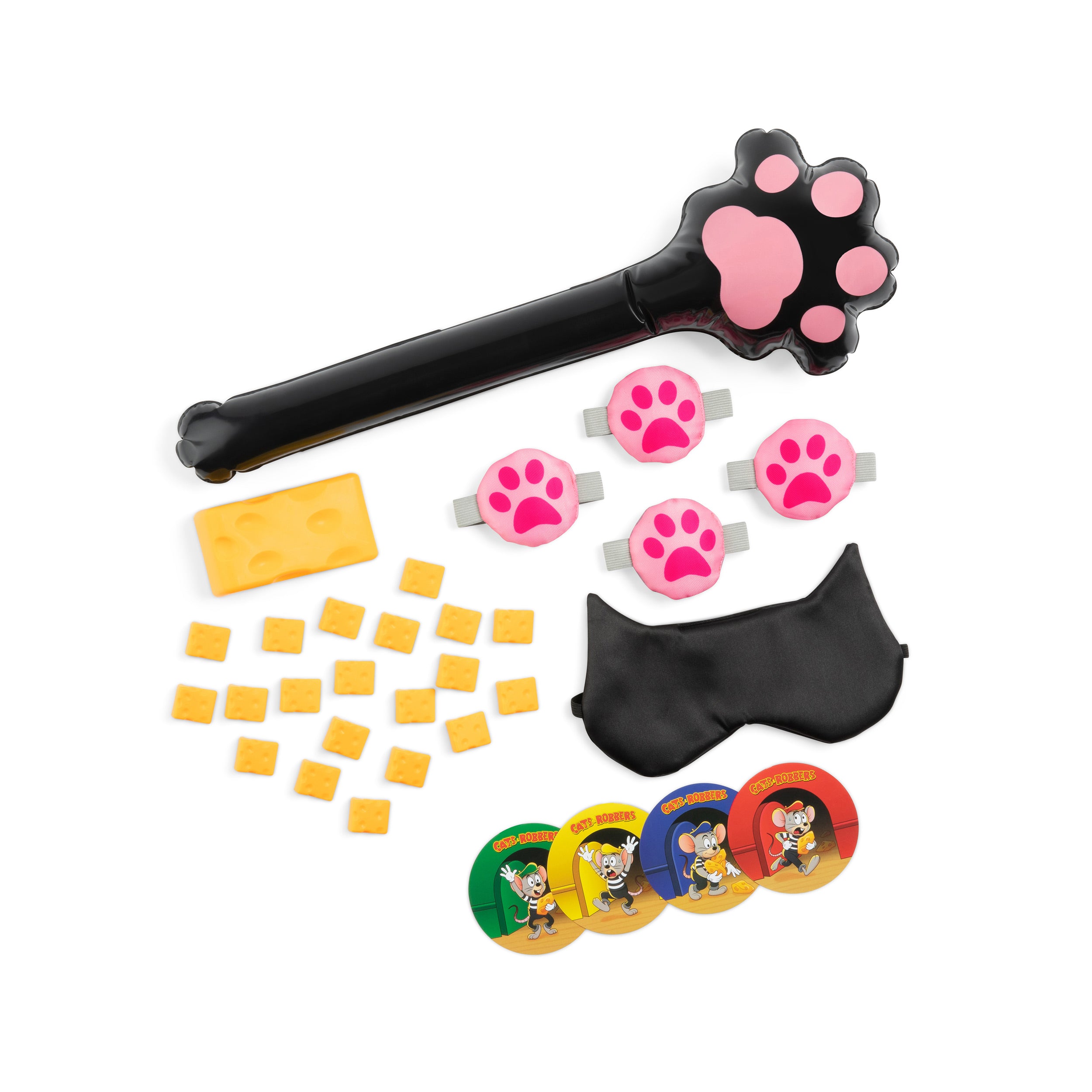 Cats and Robbers by Relatable - Can You Steal the Cheese Without Getting Caught? An Up and Active Family Games and Kids Games Pick - Includes 1 Inflatable Paw, Cheese, Squeaky Mice Feet and More.