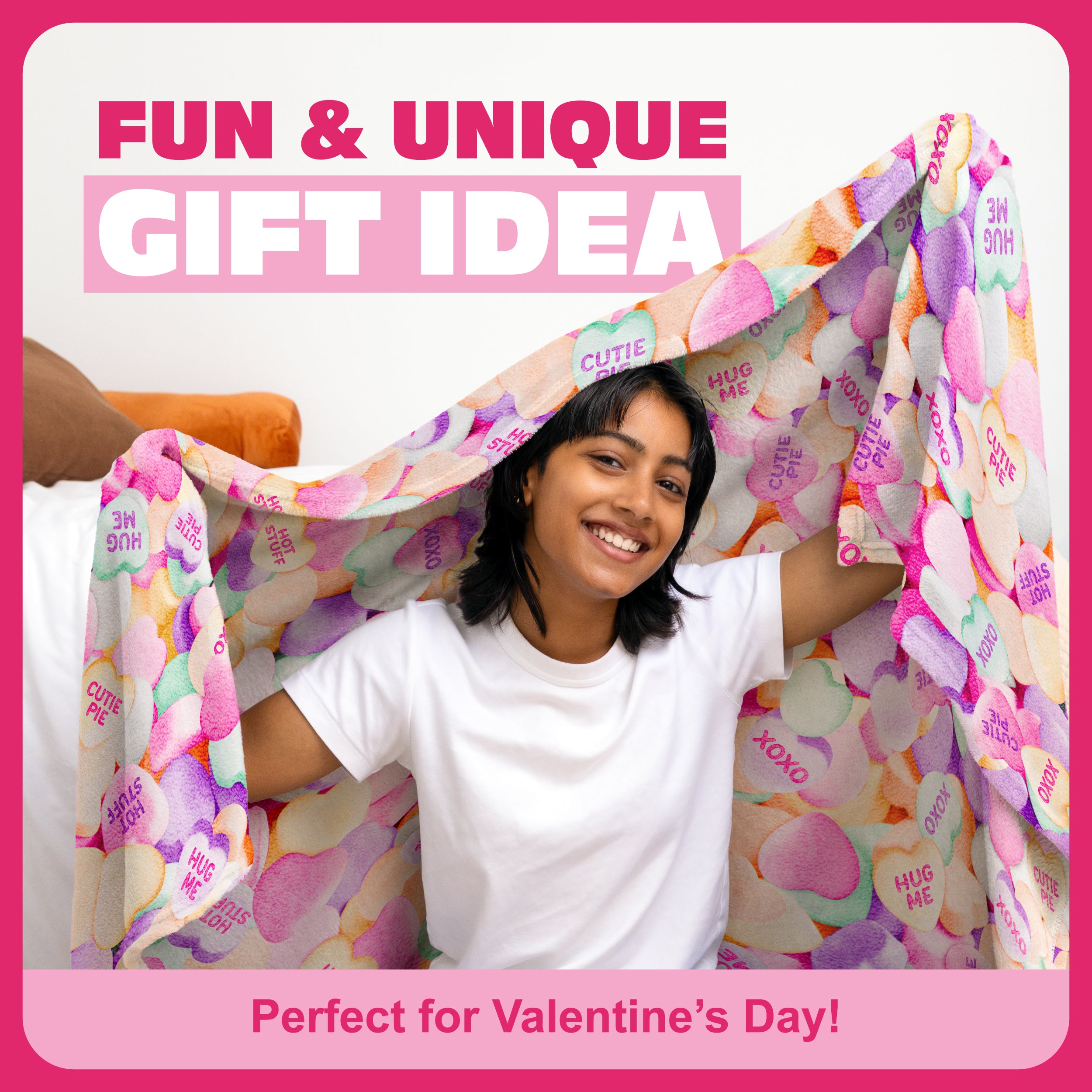 Cozy Concepts Co. Hearts Comfort Blanket by Relatable, Super Soft Plush Throw