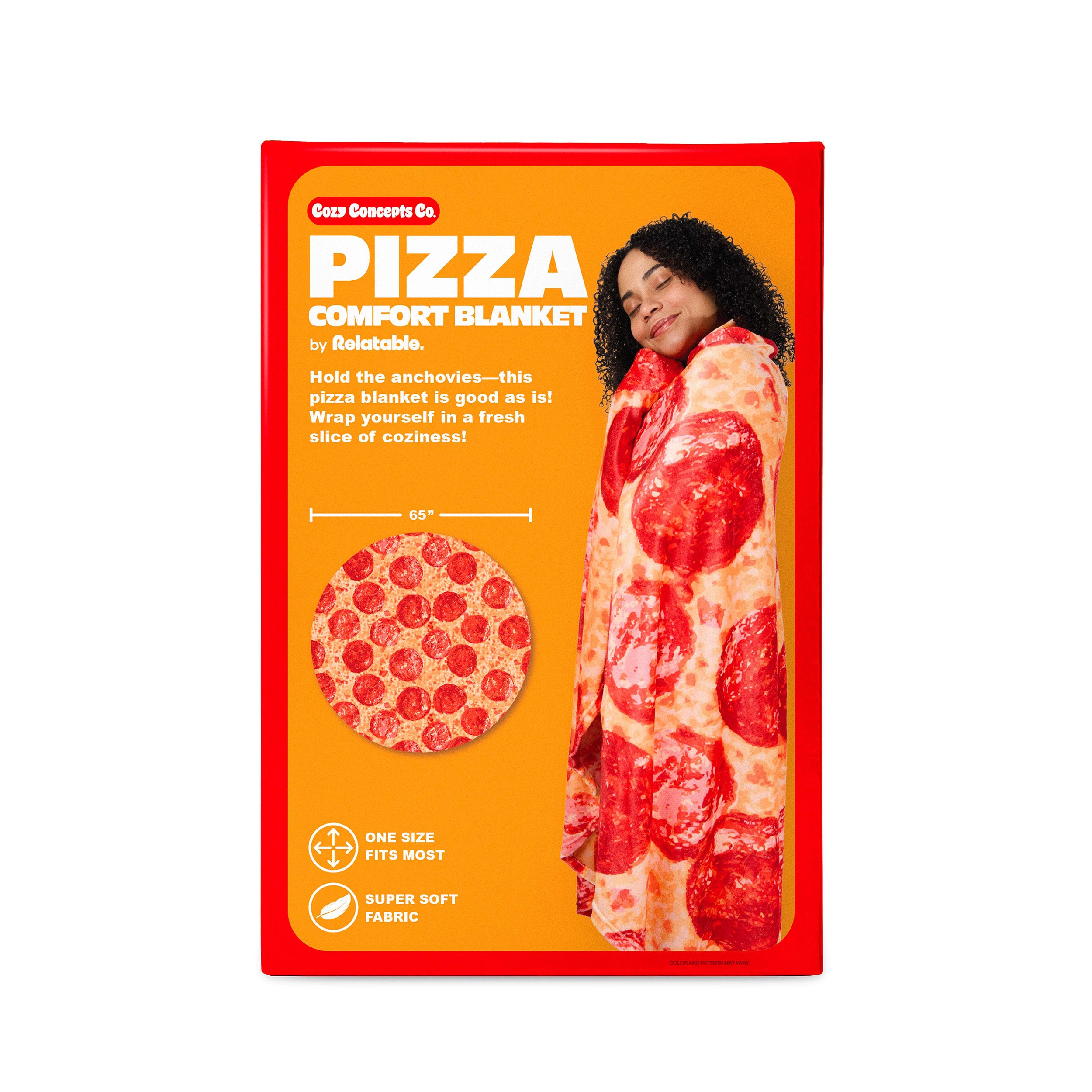 Cozy Concepts Co. Pizza Comfort Blanket by Relatable – Giant Fleece Throw for Pizza Lovers