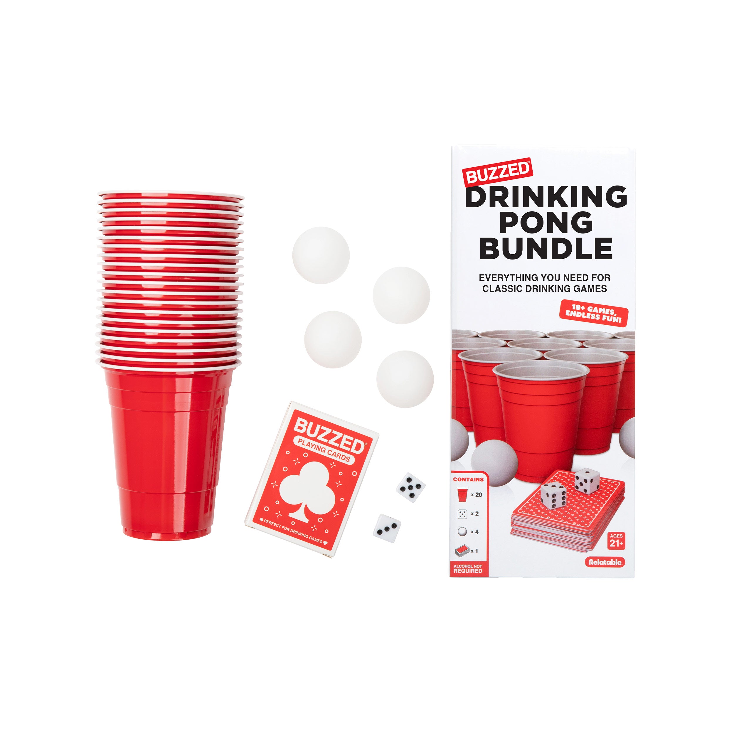 Buzzed Drinking Pong Bundle | Everything You Need For An Epic Game Night
