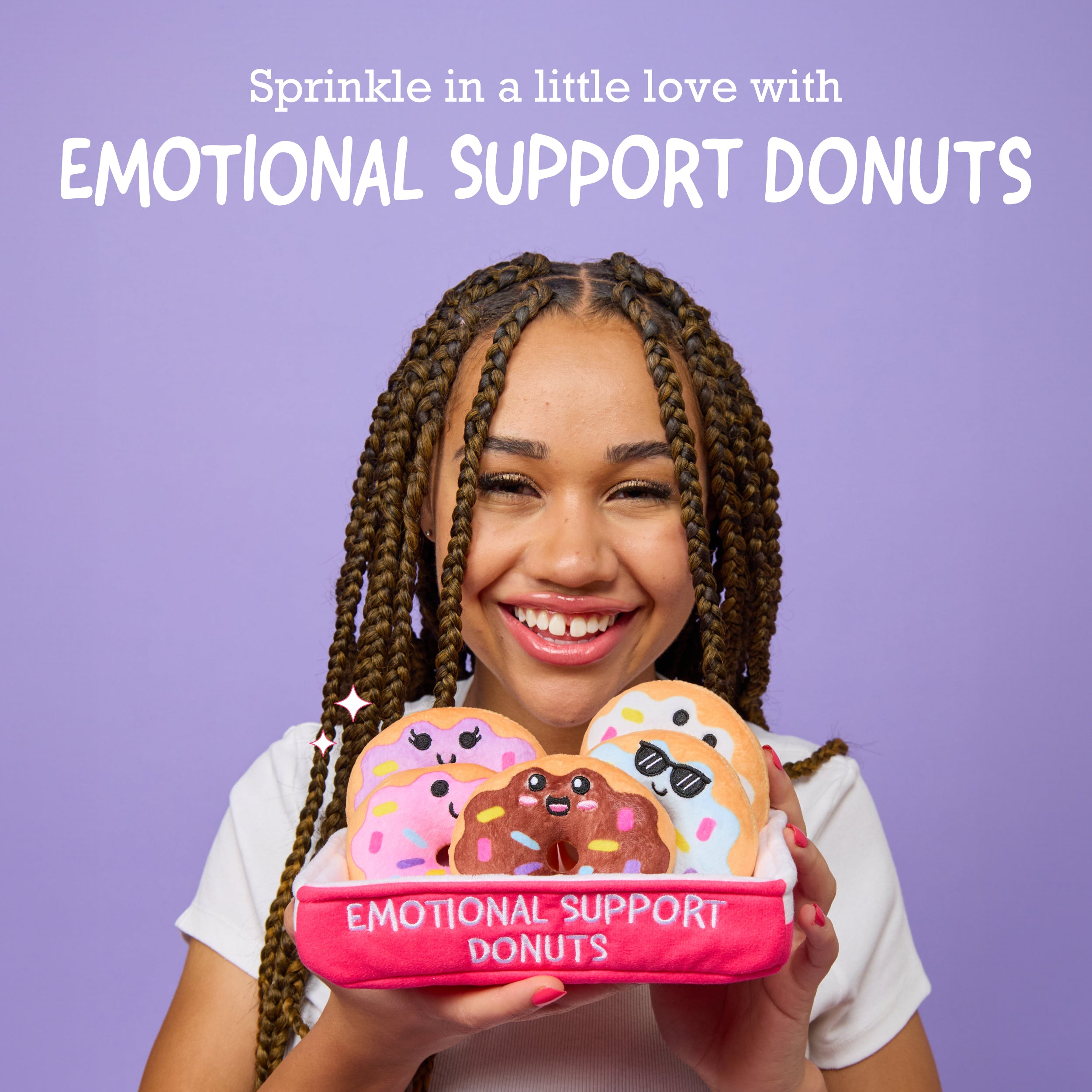 Emotional Support Donuts – Soft Plush Comfort with Sprinkles