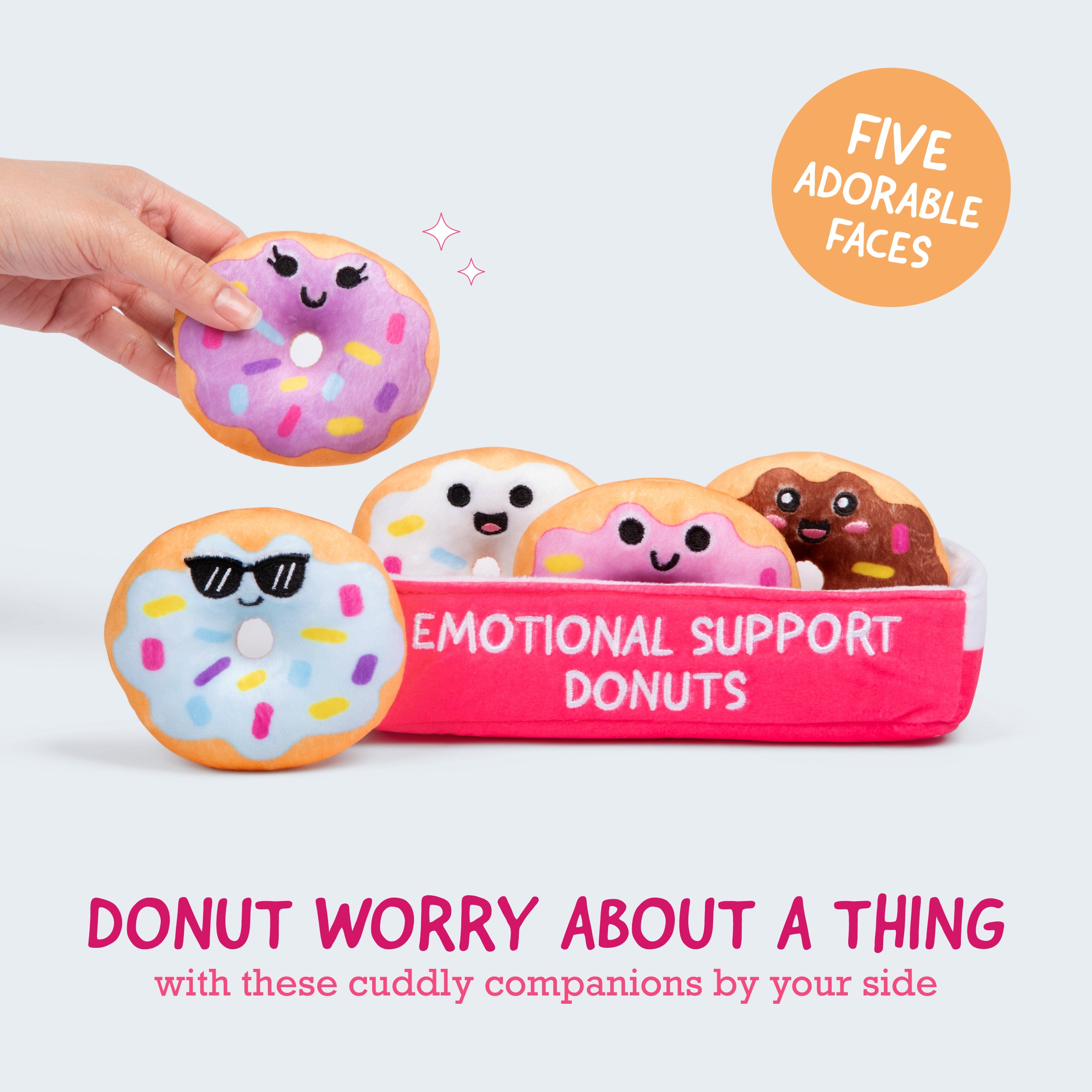 Emotional Support Donuts – Soft Plush Comfort with Sprinkles