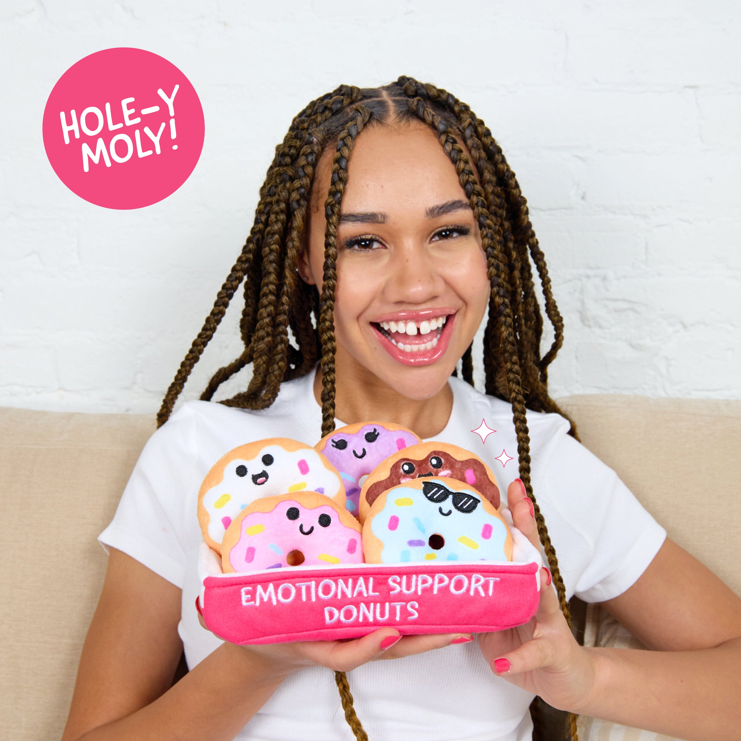 Emotional Support Donuts – Soft Plush Comfort with Sprinkles