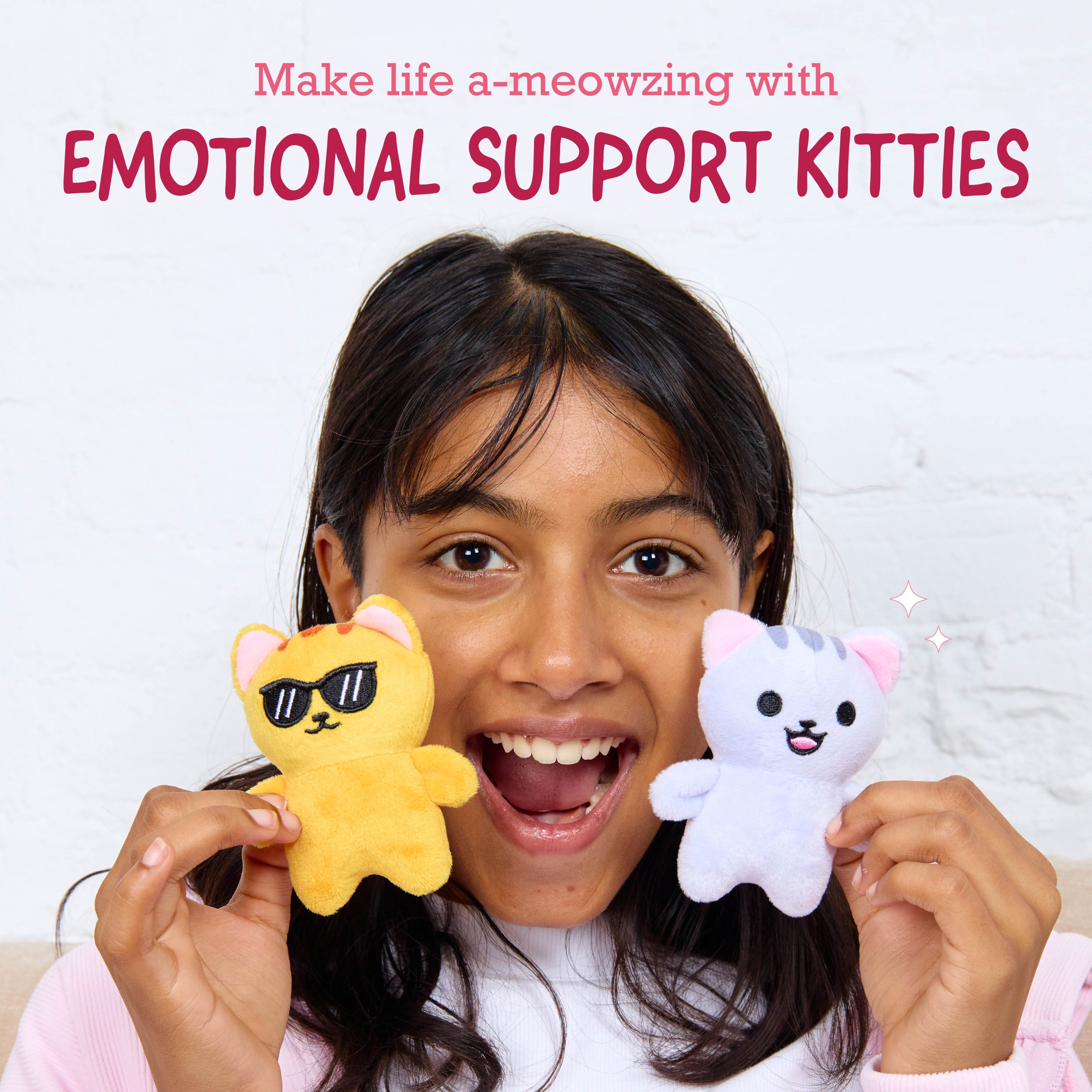 Emotional Support Kitties – Set of 5 Plush Cats in Cozy Container