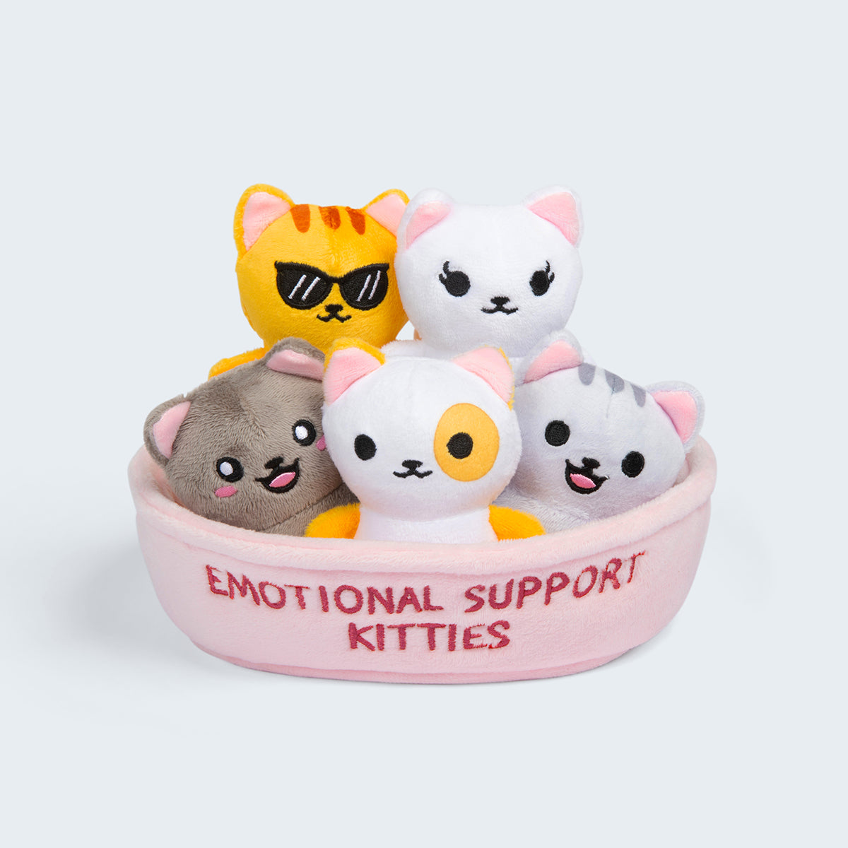 Emotional Support Kitties – Set of 5 Plush Cats in Cozy Container