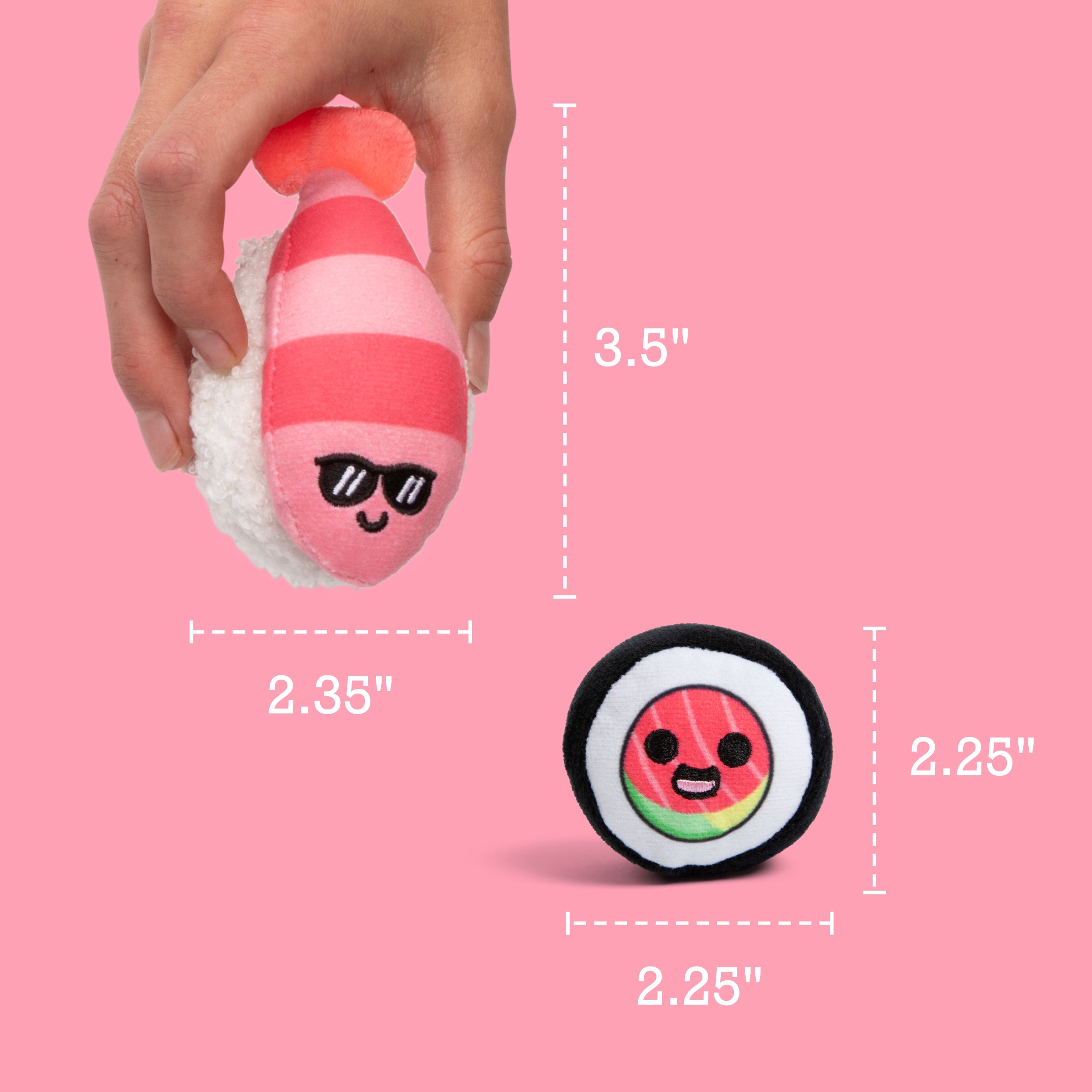 Emotional Support Sushi by Relatable – Cuddly Plush Sushi Toys in Basket, Funny Gifts and Comfort Plushies for All Ages, Includes 5 Plush Rolls