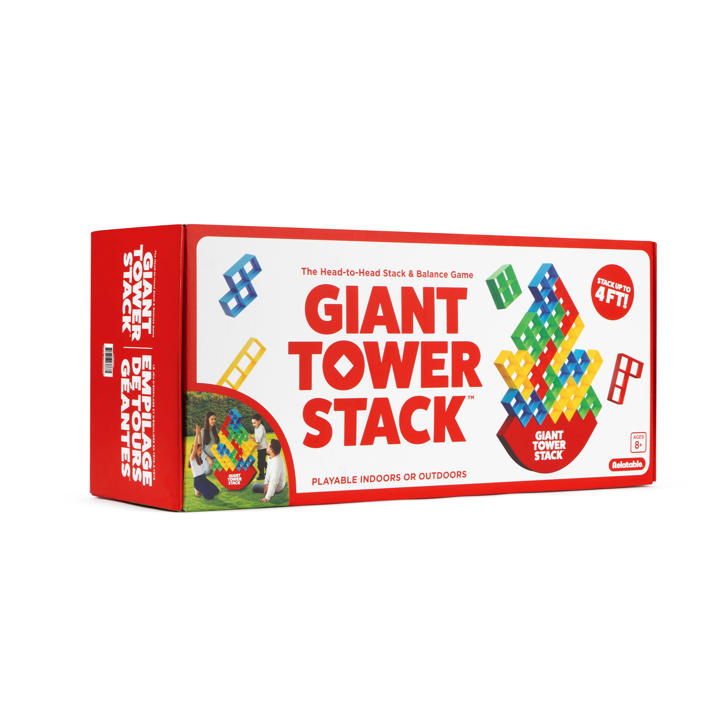Giant Tower Stack by Relatable – Jumbo Outdoor Block Game with Balance Base, Perfect for Family Yard Games, Camping, and Party Fun