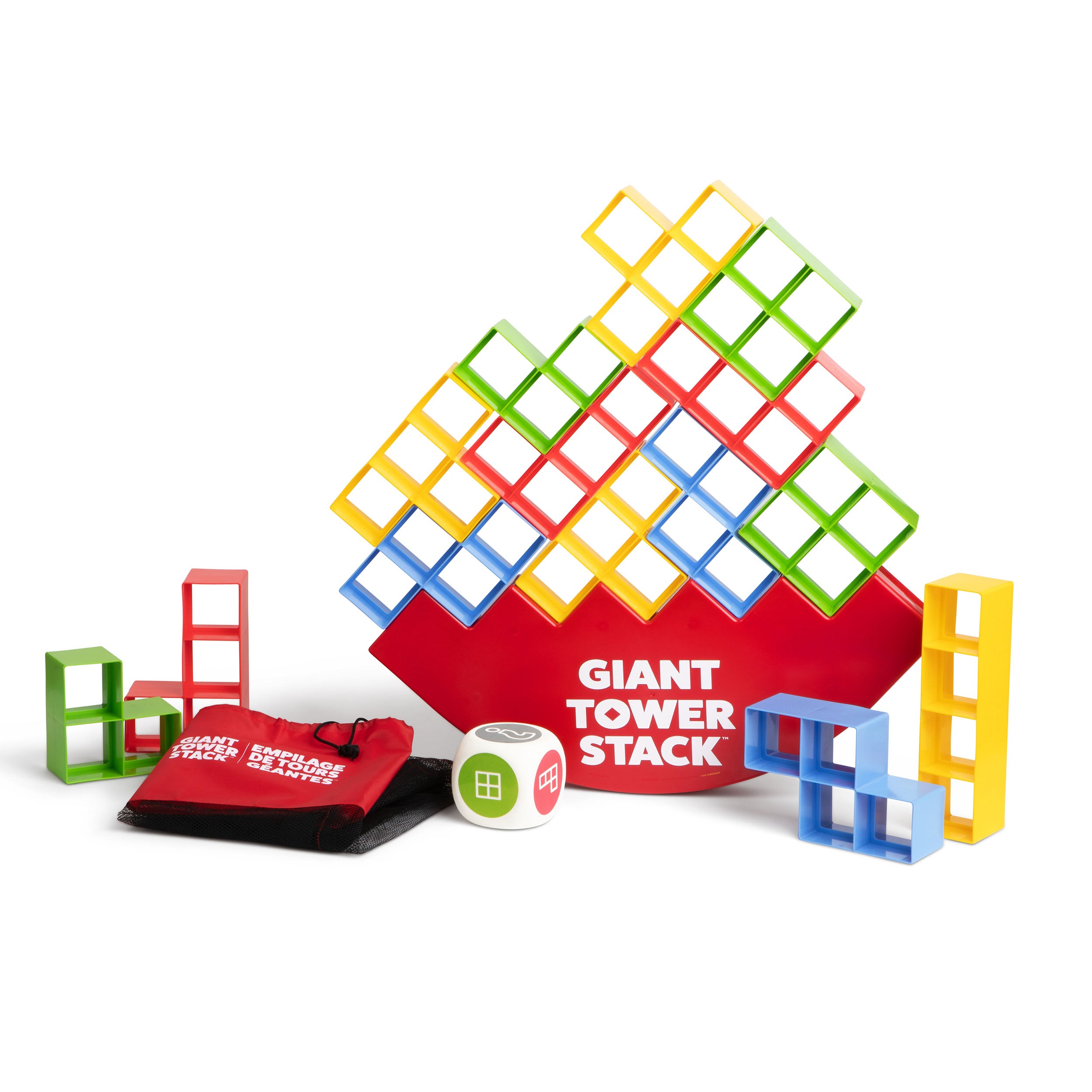Giant Tower Stack by Relatable – Jumbo Outdoor Block Game with Balance Base, Perfect for Family Yard Games, Camping, and Party Fun