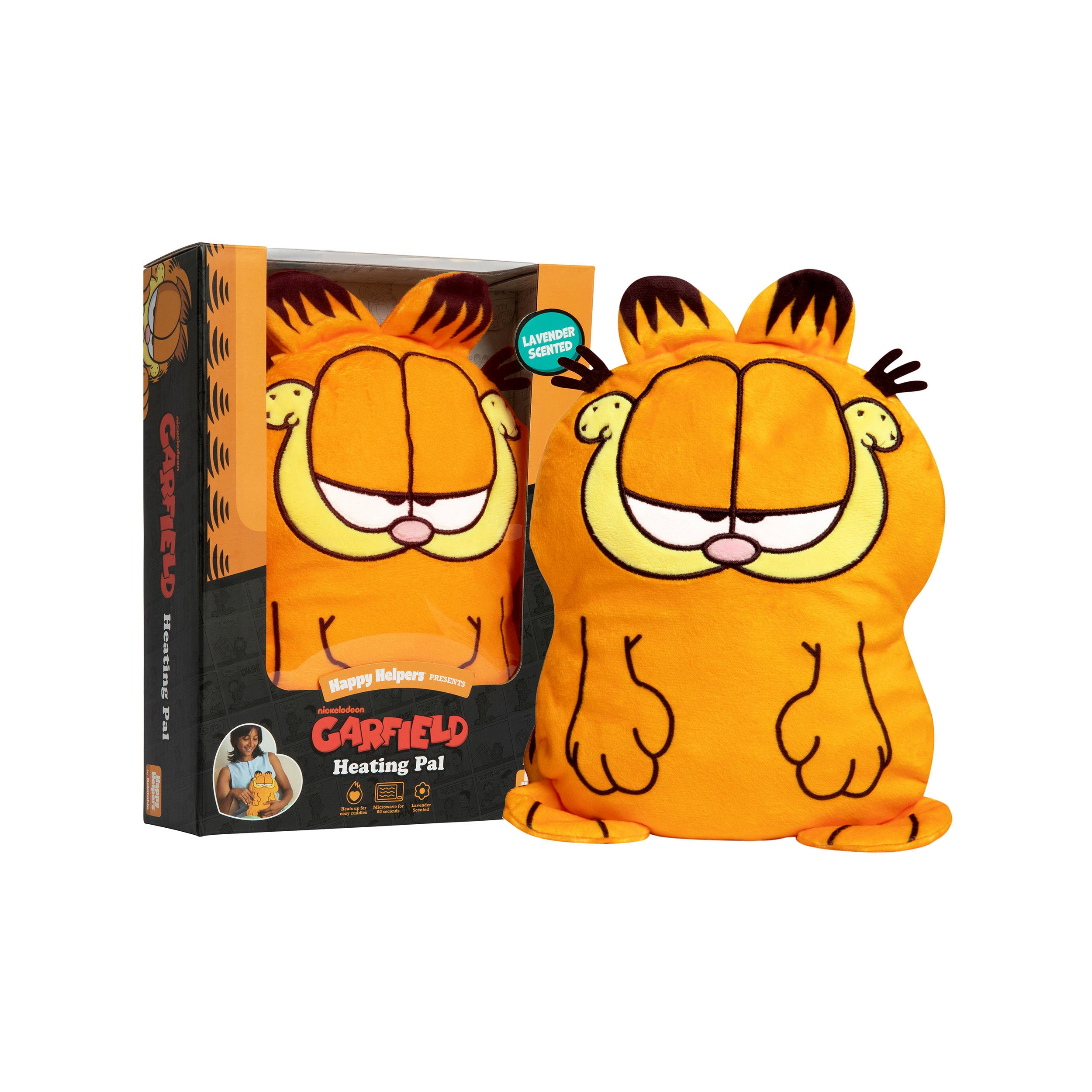 Happy Helpers Garfield™ By Relatable - Cozy Comfort That's Anything But Boring, Get Relief with This Plush Heating Pad for Period Cramps and Body Pain - Includes 1 Microwavable Garfield Heating Pad