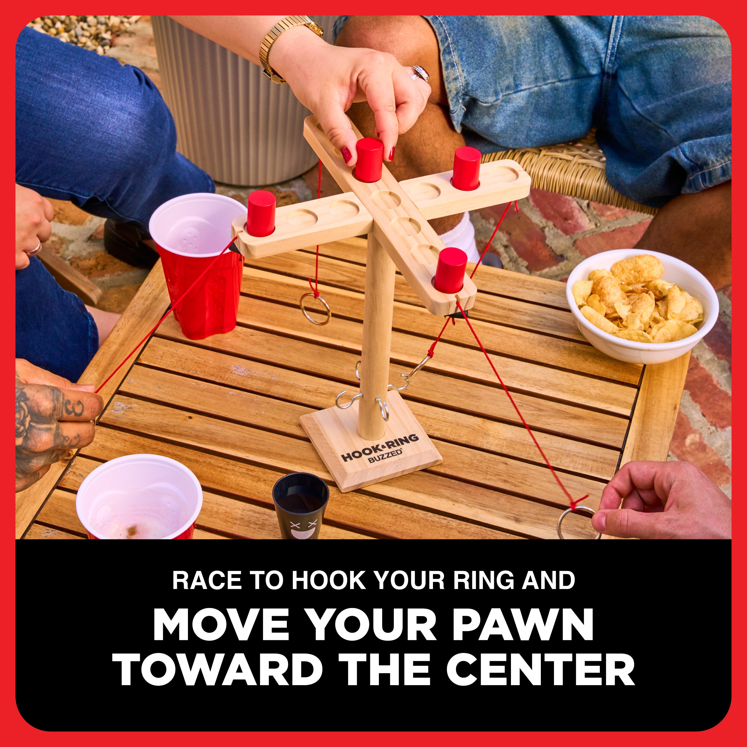 Buzzed 4-Way Hook & Ring Drinking Game – The Ring Toss to Rule All