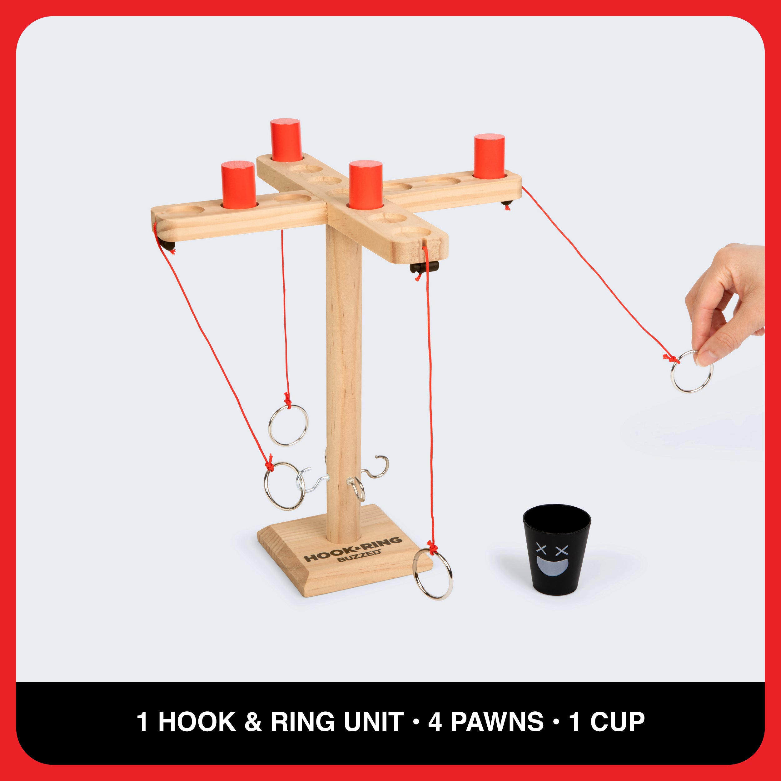 Buzzed 4-Way Hook & Ring Drinking Game – The Ring Toss to Rule All