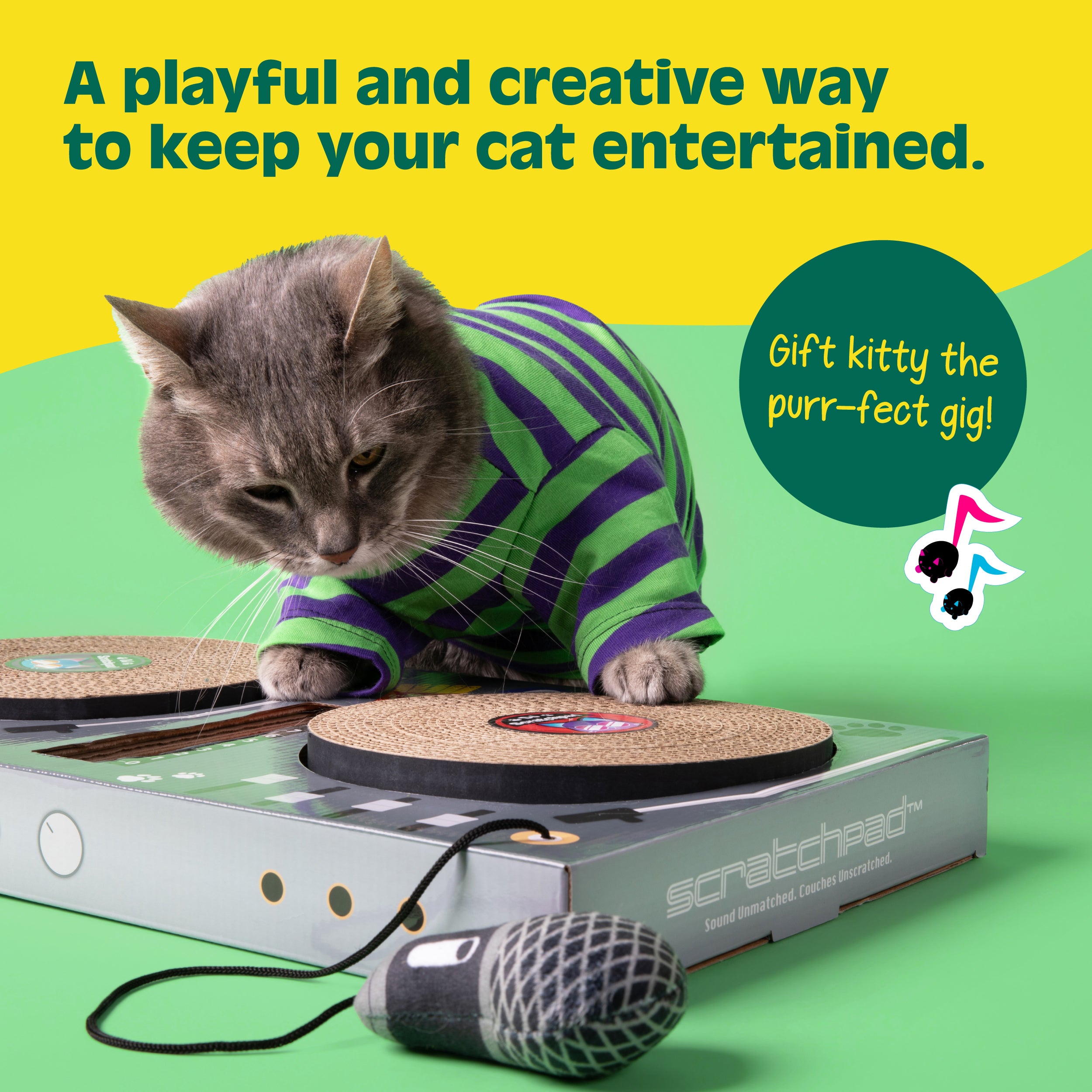 DJ Scratchpad for Cats – Interactive Cat Toy Turntable for Scratching & Play