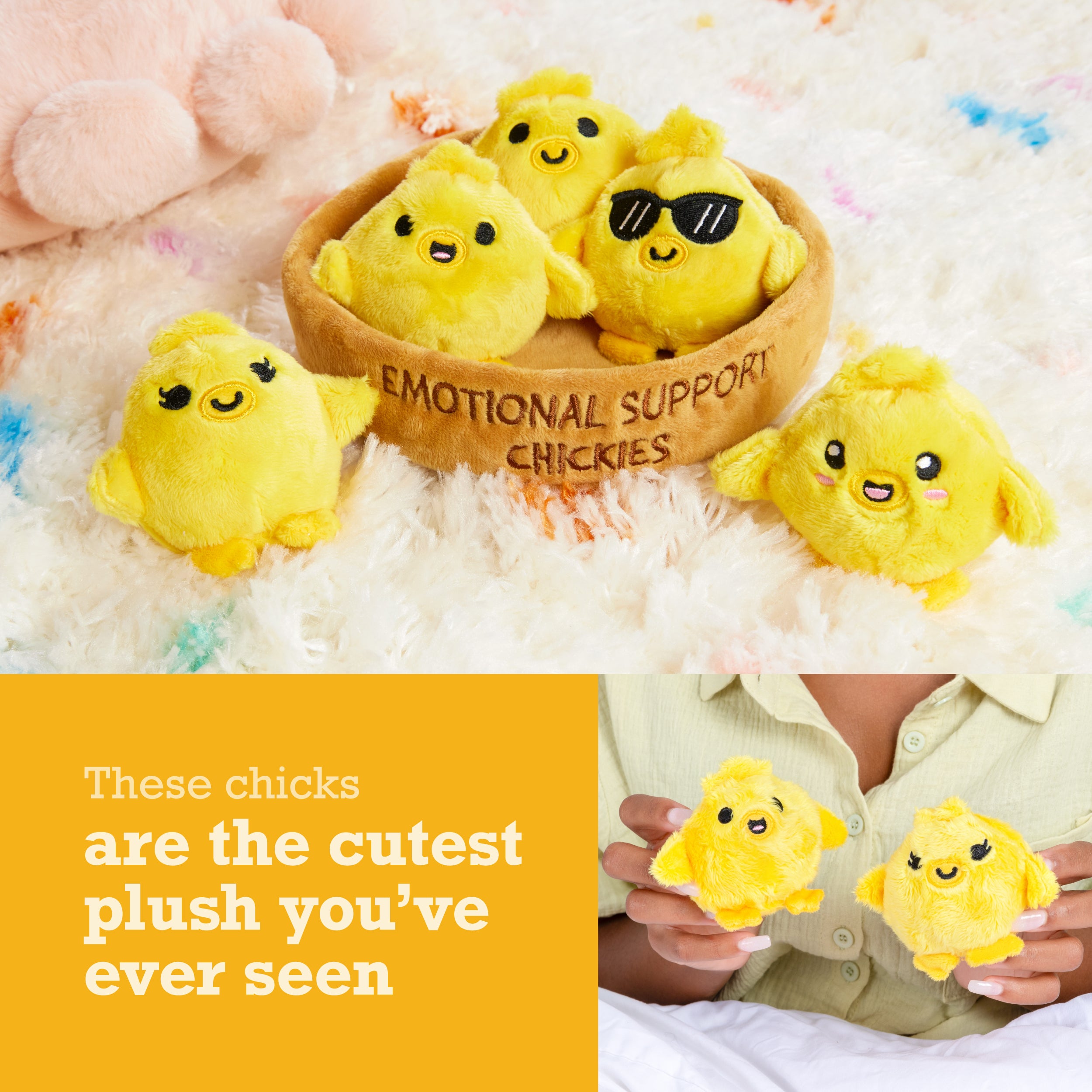 Emotional Support Chickies - Adorable Plush Baby Chicks