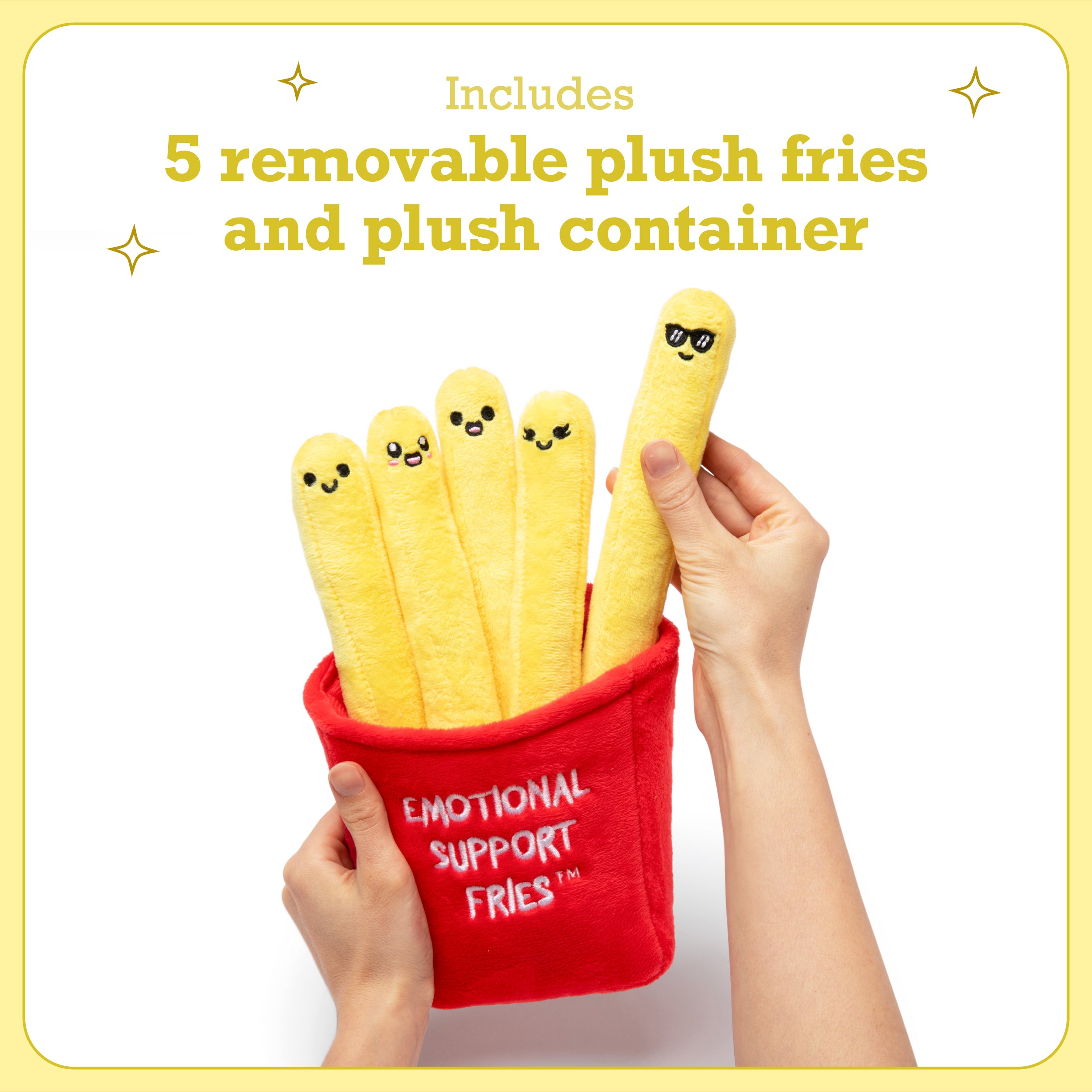 Emotional Support Fries - Squishy Plush Toys, Soft and Cuddly Comfort Pals