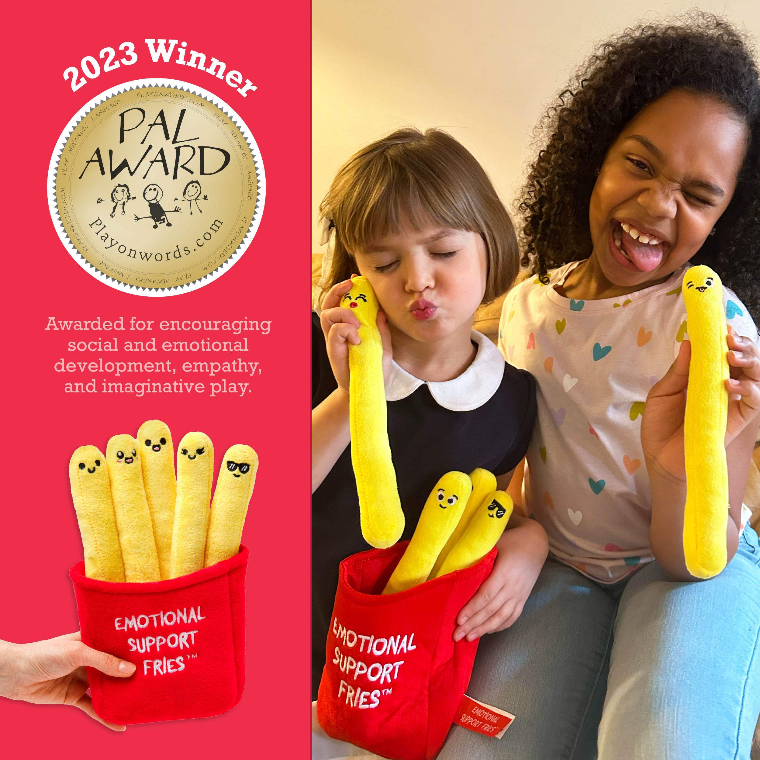 Emotional Support Fries - Squishy Plush Toys, Soft and Cuddly Comfort Pals