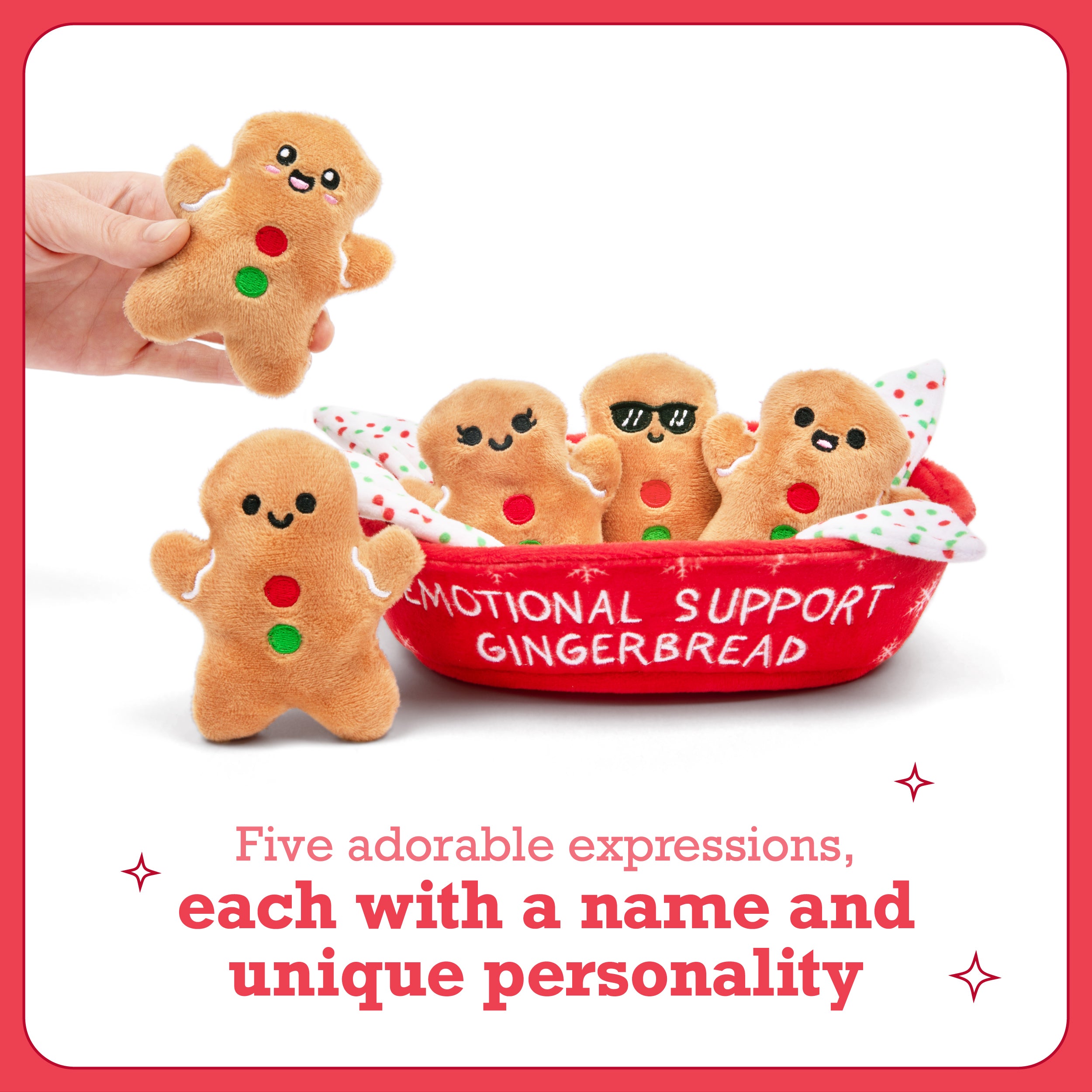 Emotional Support Gingerbread – Soft Plush Cookie Toy, Cute Holiday Gift