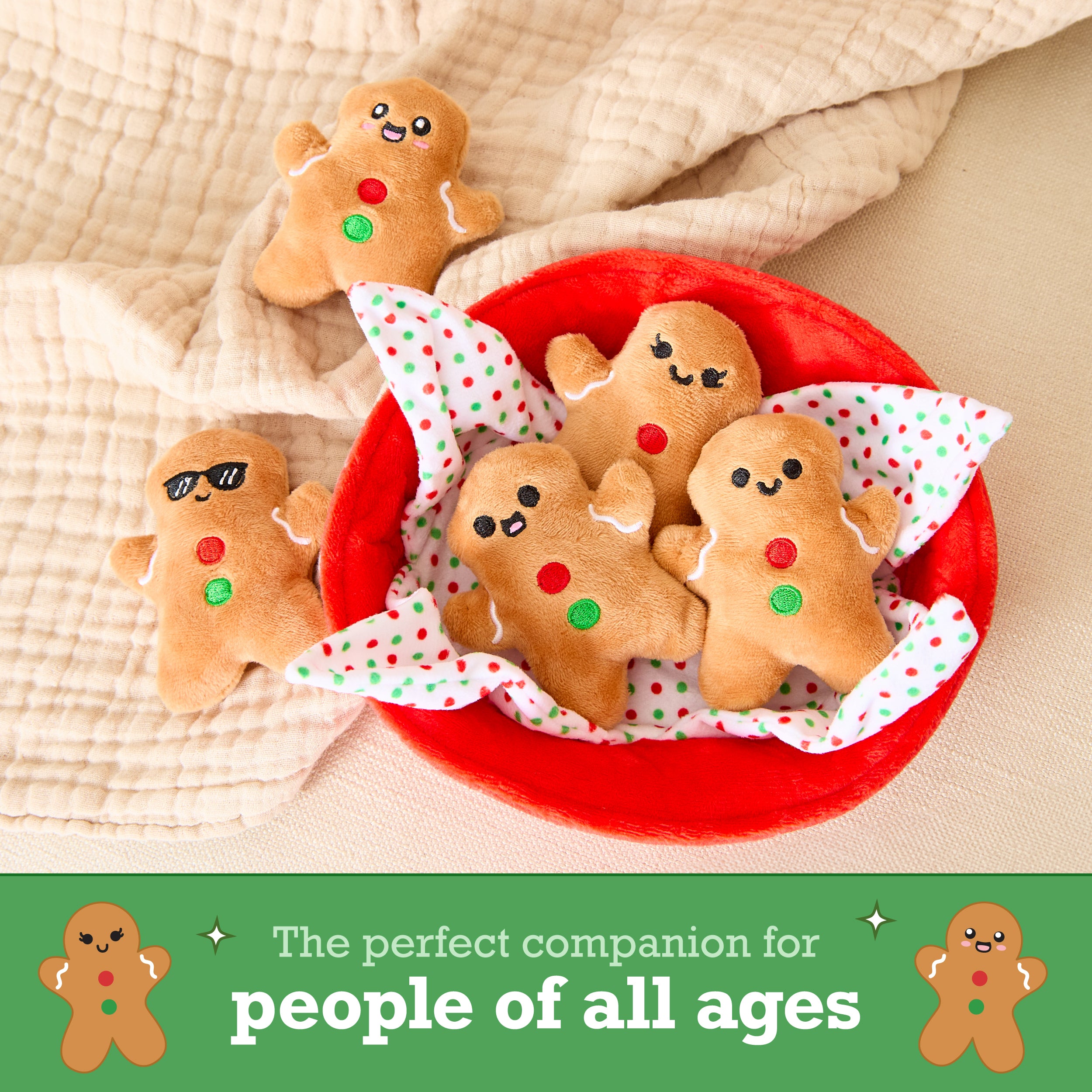 Emotional Support Gingerbread – Soft Plush Cookie Toy, Cute Holiday Gift