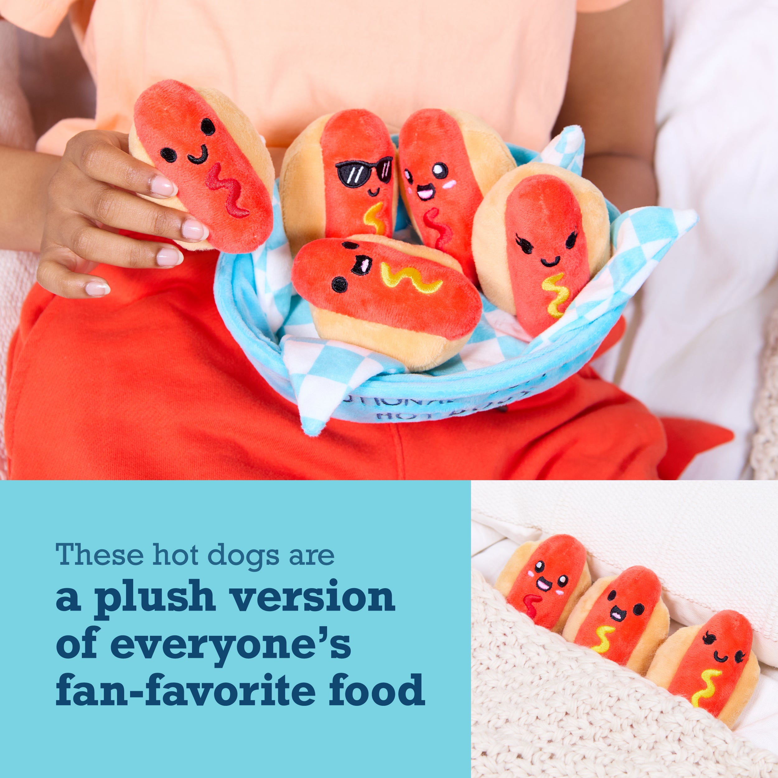 Emotional Support Hot Dogs –  Food Plushie Toys