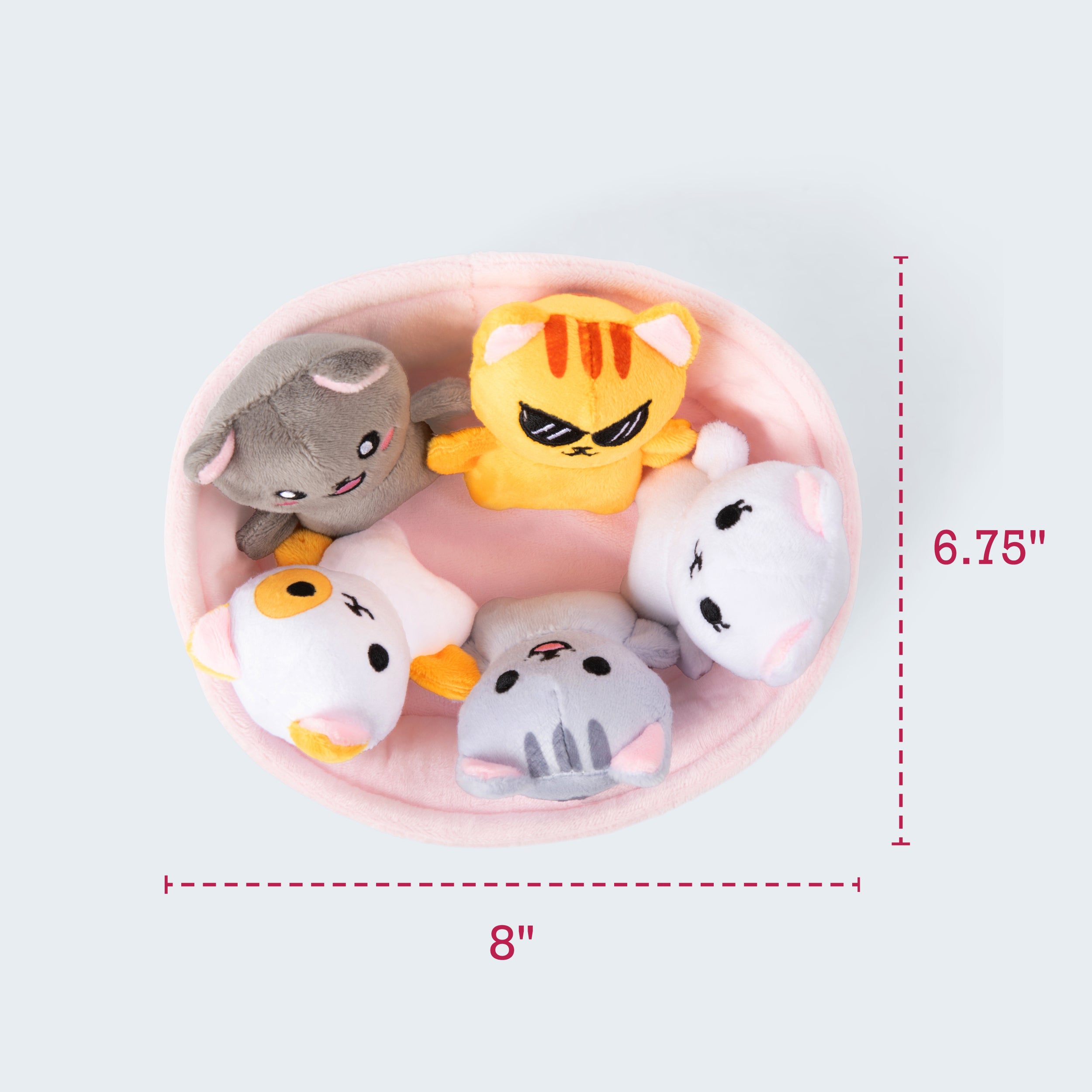 Emotional Support Kitties – Set of 5 Plush Cats in Cozy Container