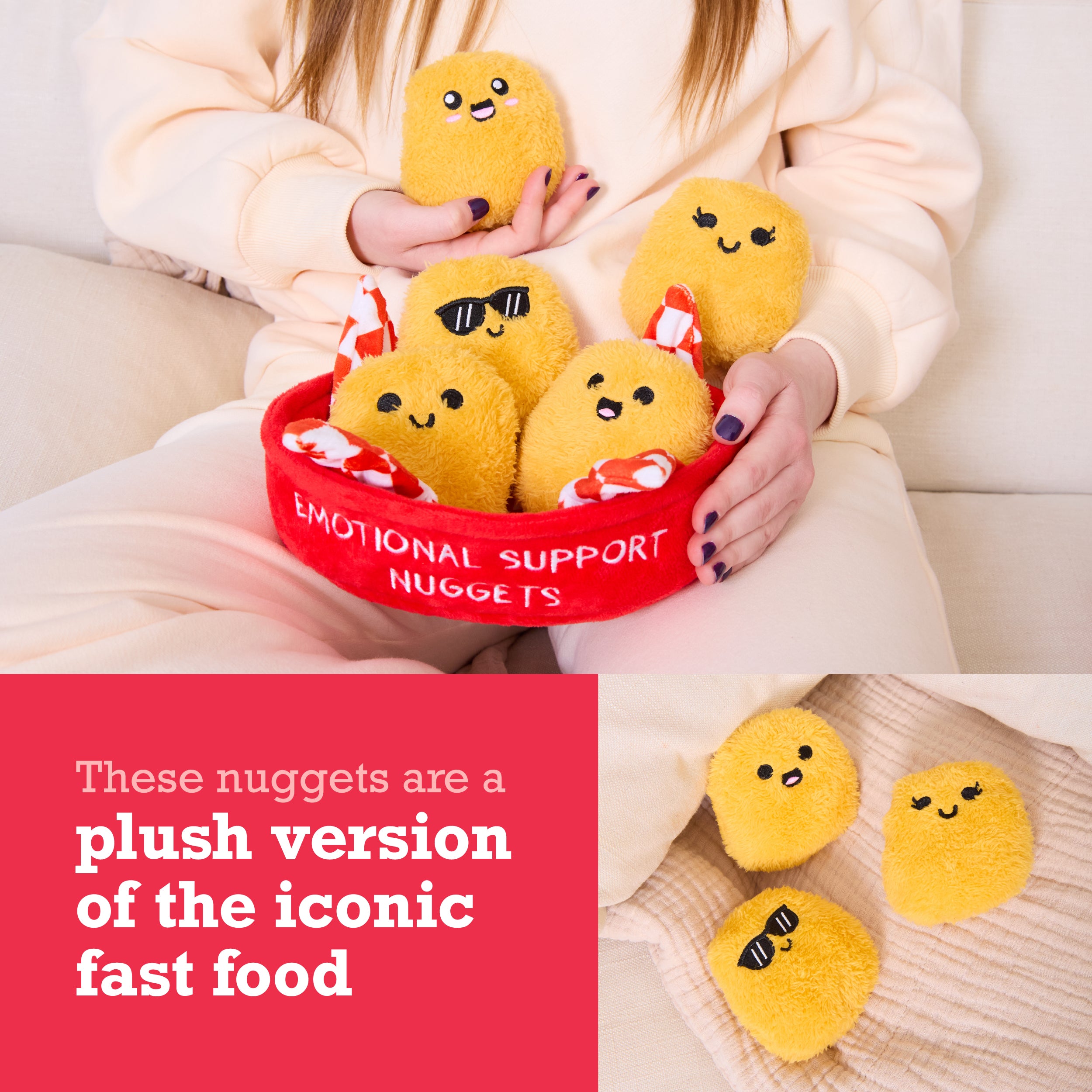 Emotional Support Nuggets - Adorable Plush Chicken Nuggets