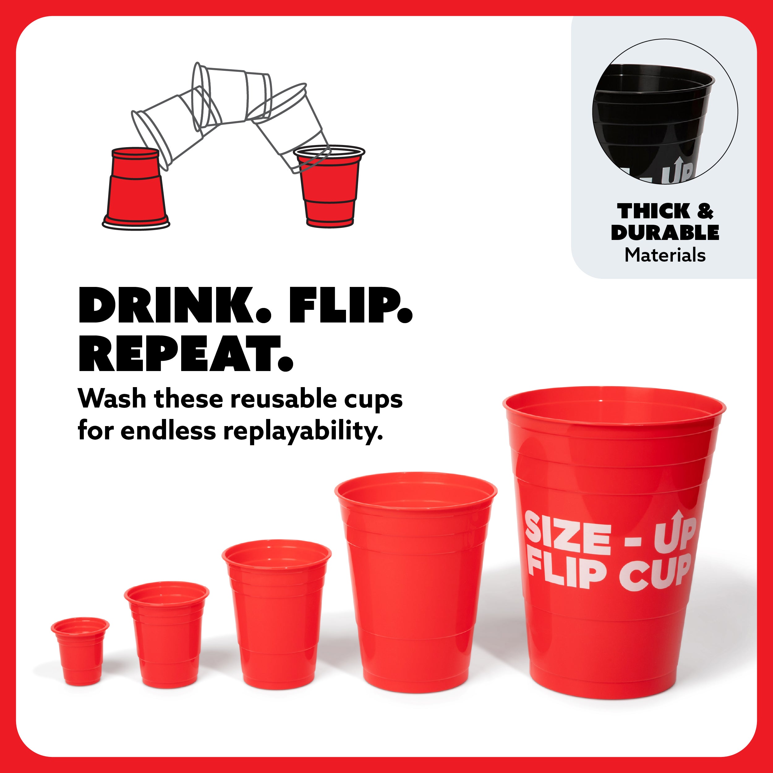 Size Up Flip Cup by BUZZED – A Hilarious Twist on the Classic Drinking Game