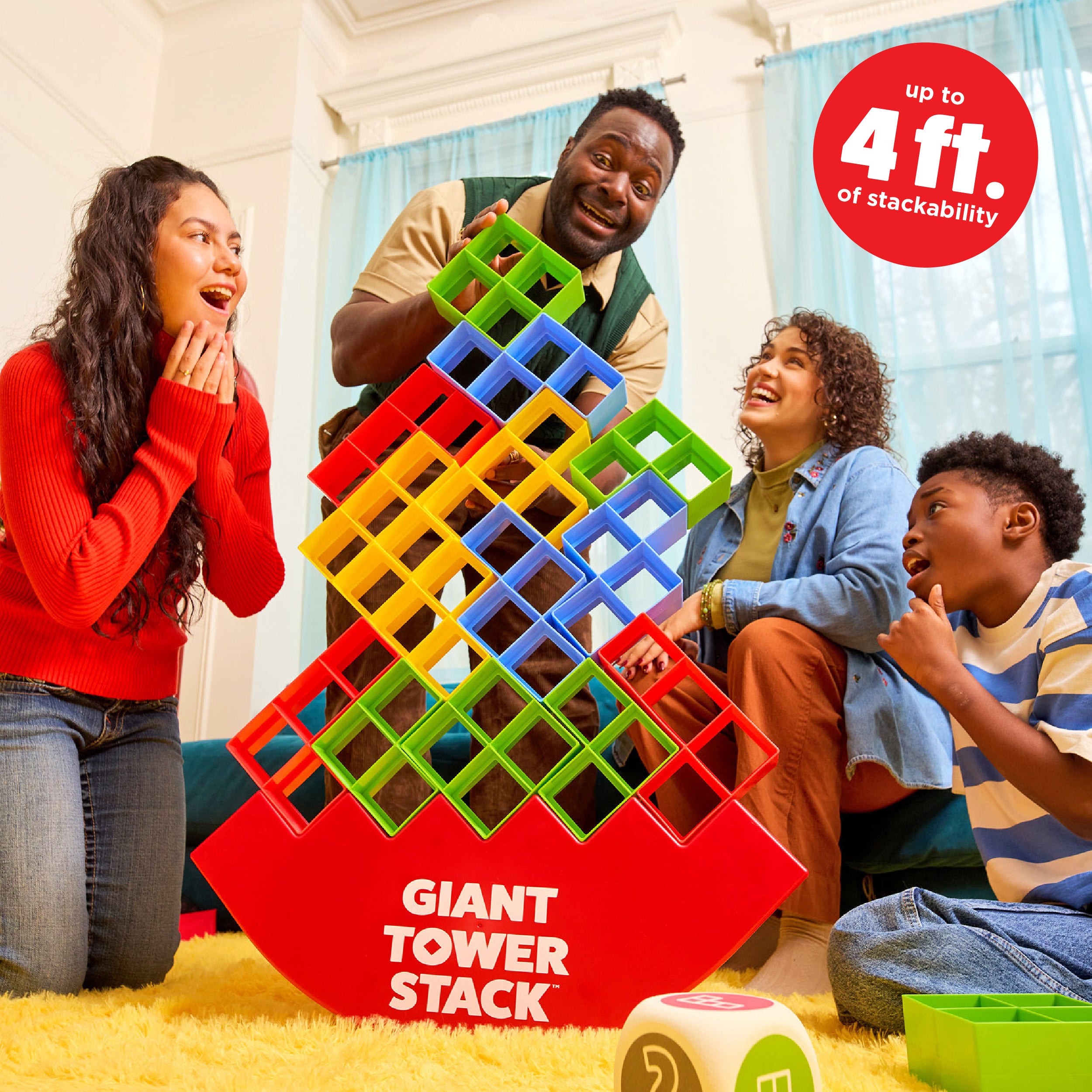 Giant Tower Stack by Relatable – Jumbo Outdoor Block Game with Balance Base, Perfect for Family Yard Games, Camping, and Party Fun
