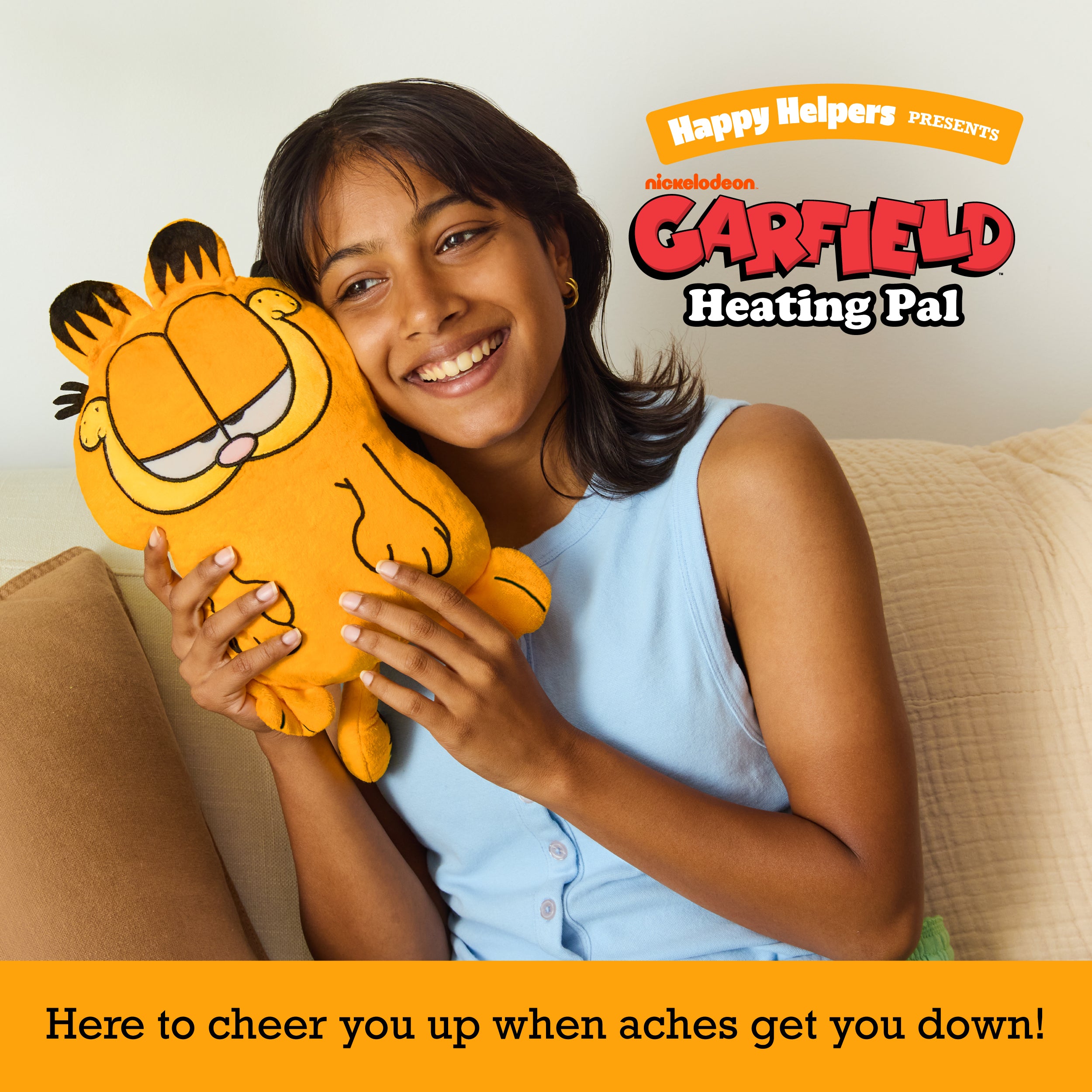 Happy Helpers Garfield™ By Relatable - Cozy Comfort That's Anything But Boring, Get Relief with This Plush Heating Pad for Period Cramps and Body Pain - Includes 1 Microwavable Garfield Heating Pad