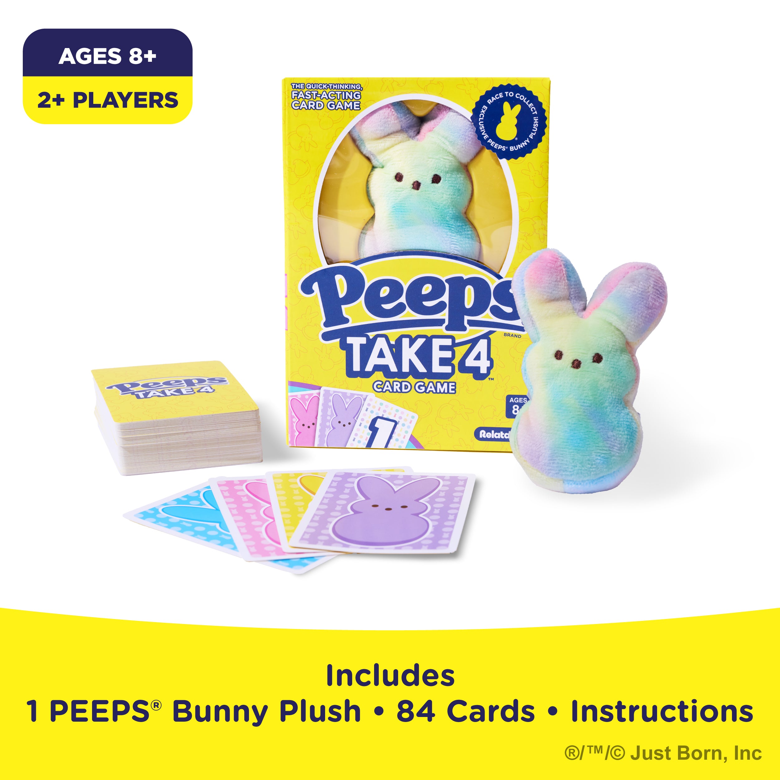Peeps® Take 4 by Relatable – A fast, cute family card game featuring an exclusive Peeps® plushie
