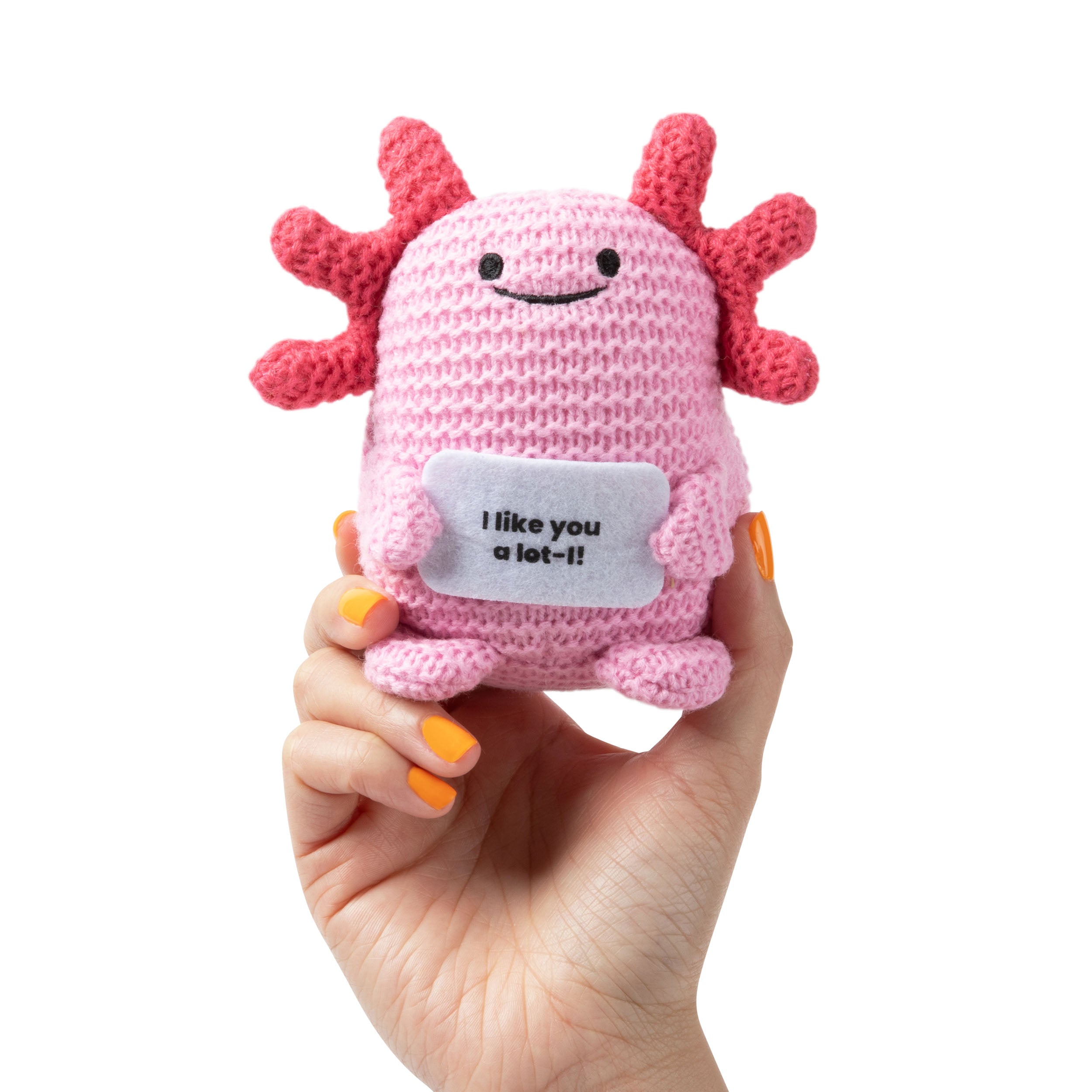 Lil Cheers Axolotl by Relatable – Motivational Crochet Plush, Cute Gift for Easter Baskets, Desk Decor